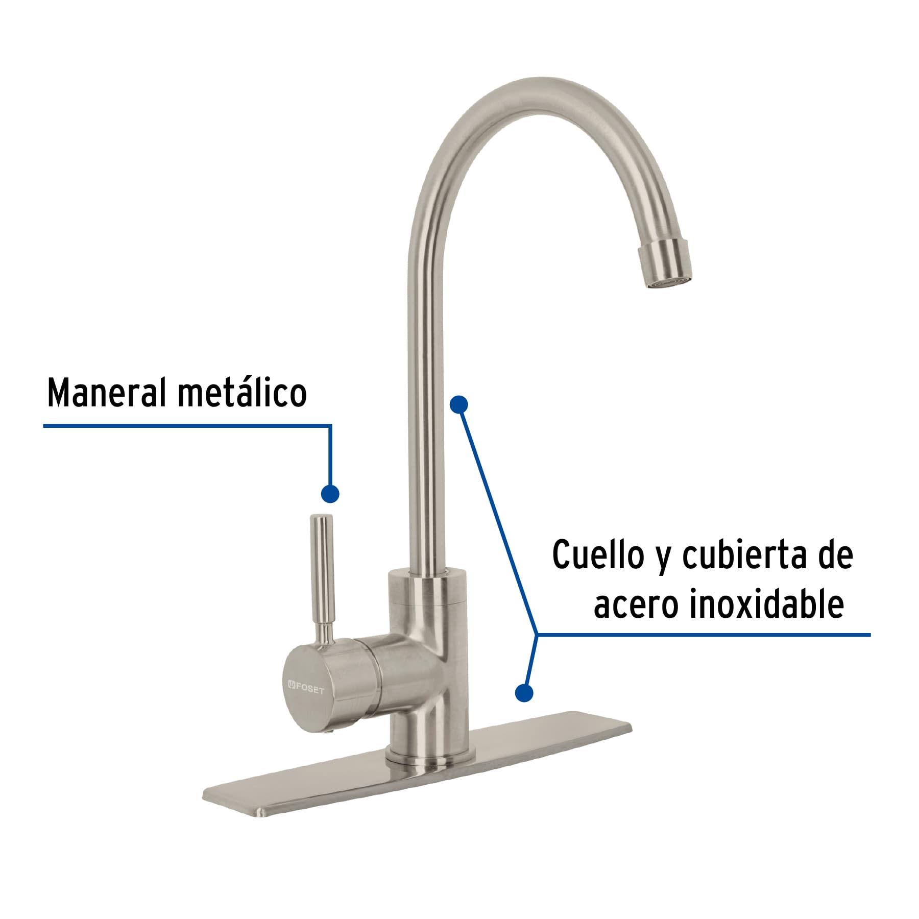 Foto 3 pulgar | Monomando para Fregadero Foset