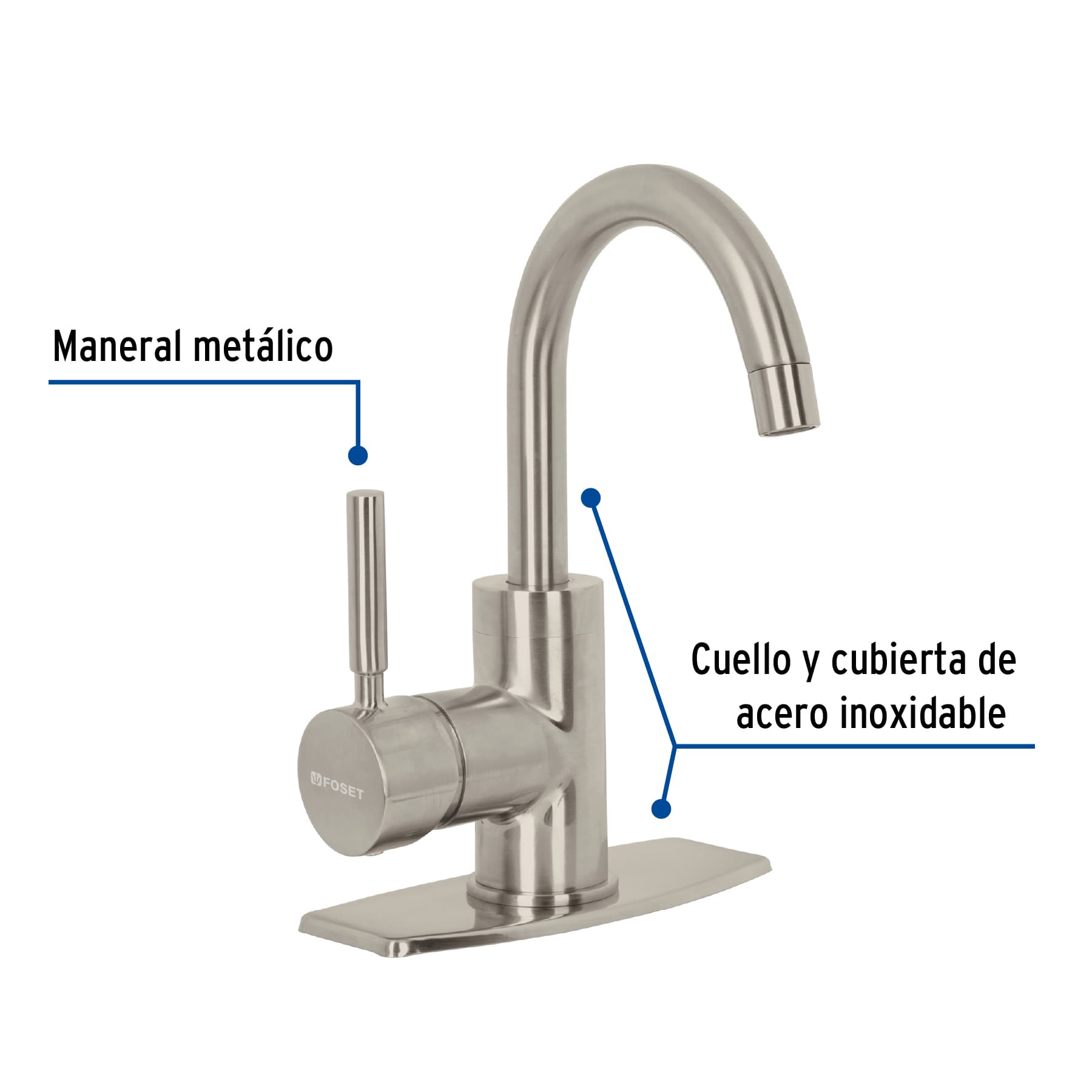 Foto 3 pulgar | Monomando para Lavabo Foset