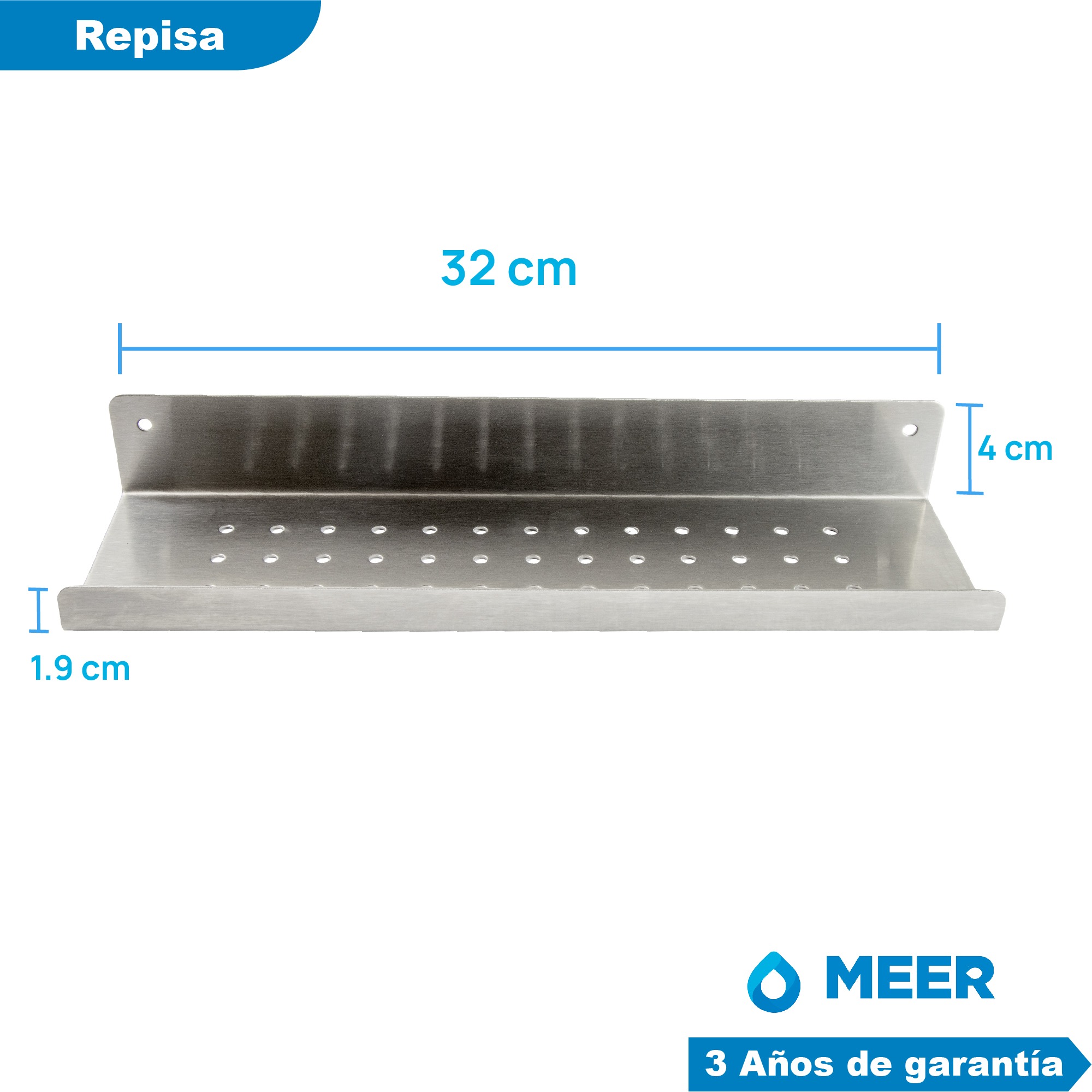 Foto 7 | Meer Faucets By Cnx - Set De Regadera Con Tubo Y Organizador Para Baño De Acero Inoxidable, Juego De Regadera C