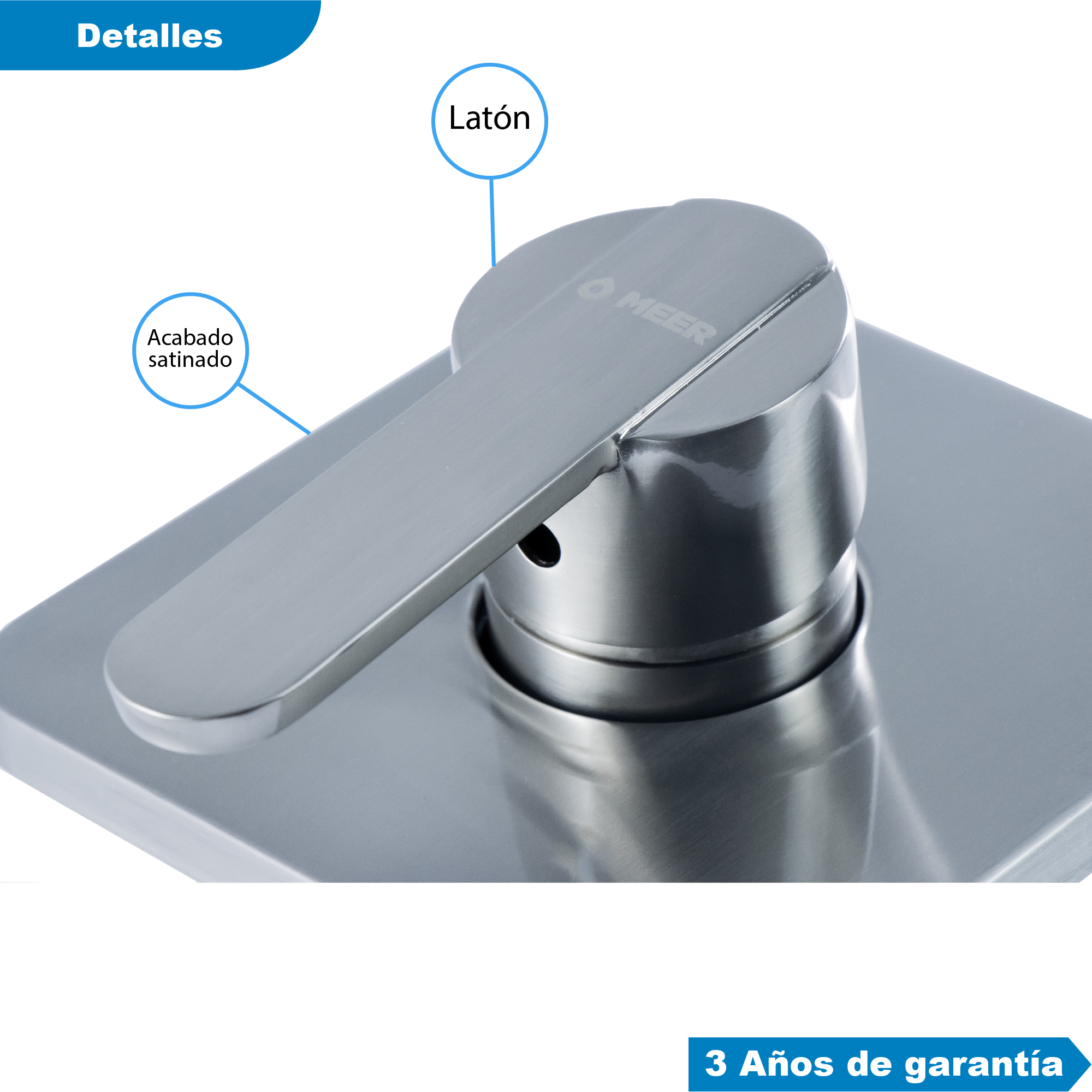 Foto 5 pulgar | Meer Faucets By Cnx - Set De Regadera Con Tubo, Mezcladora Para Regadera Y Organizador Para Baño De Acero Inoxi