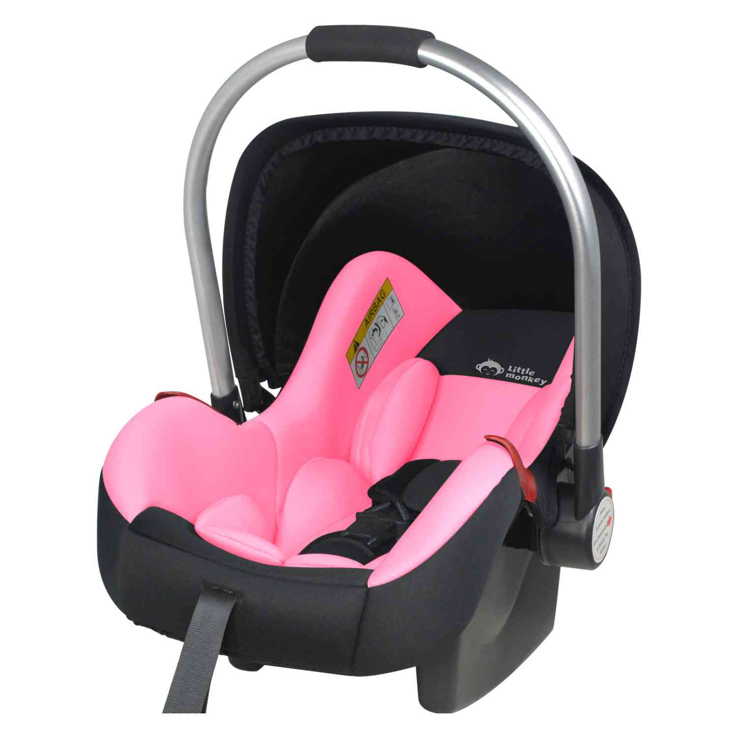 Asiento Porta bebé Little Monkey mkz-asicap013ros color Rosa Mecedora Tipo Moisés Ergonómico para Auto