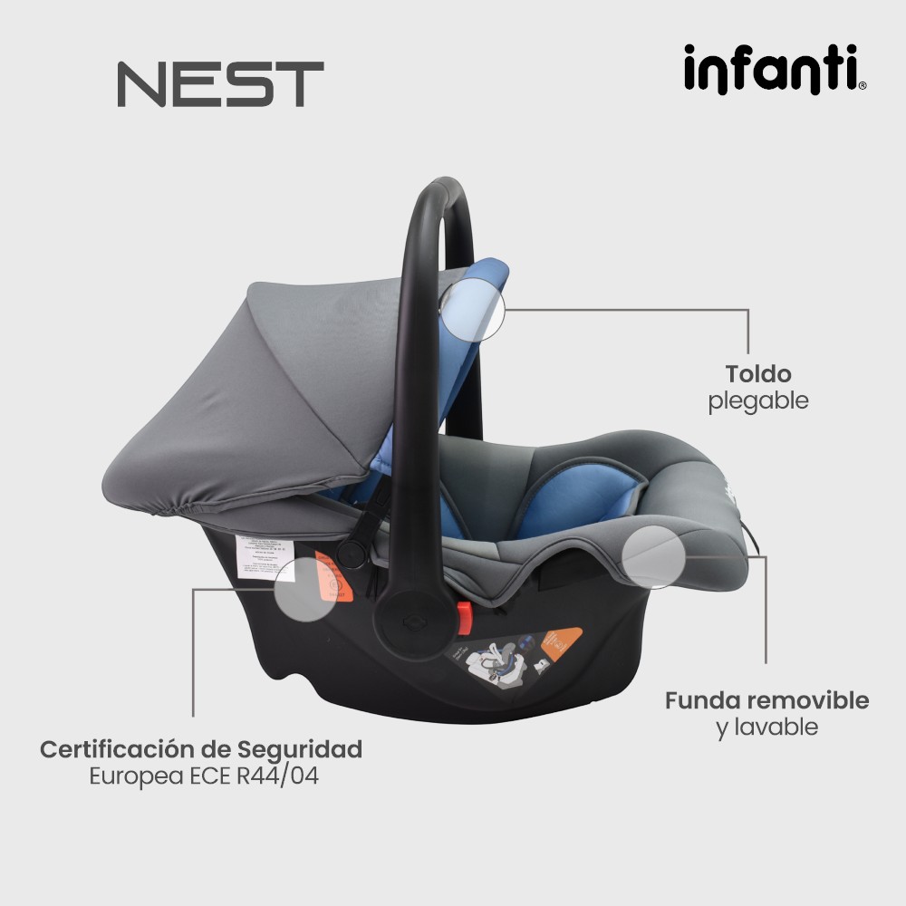 Foto 4 | Autoasiento Infanti Nest Grupo 0 Hasta 13 Kg Color Azul