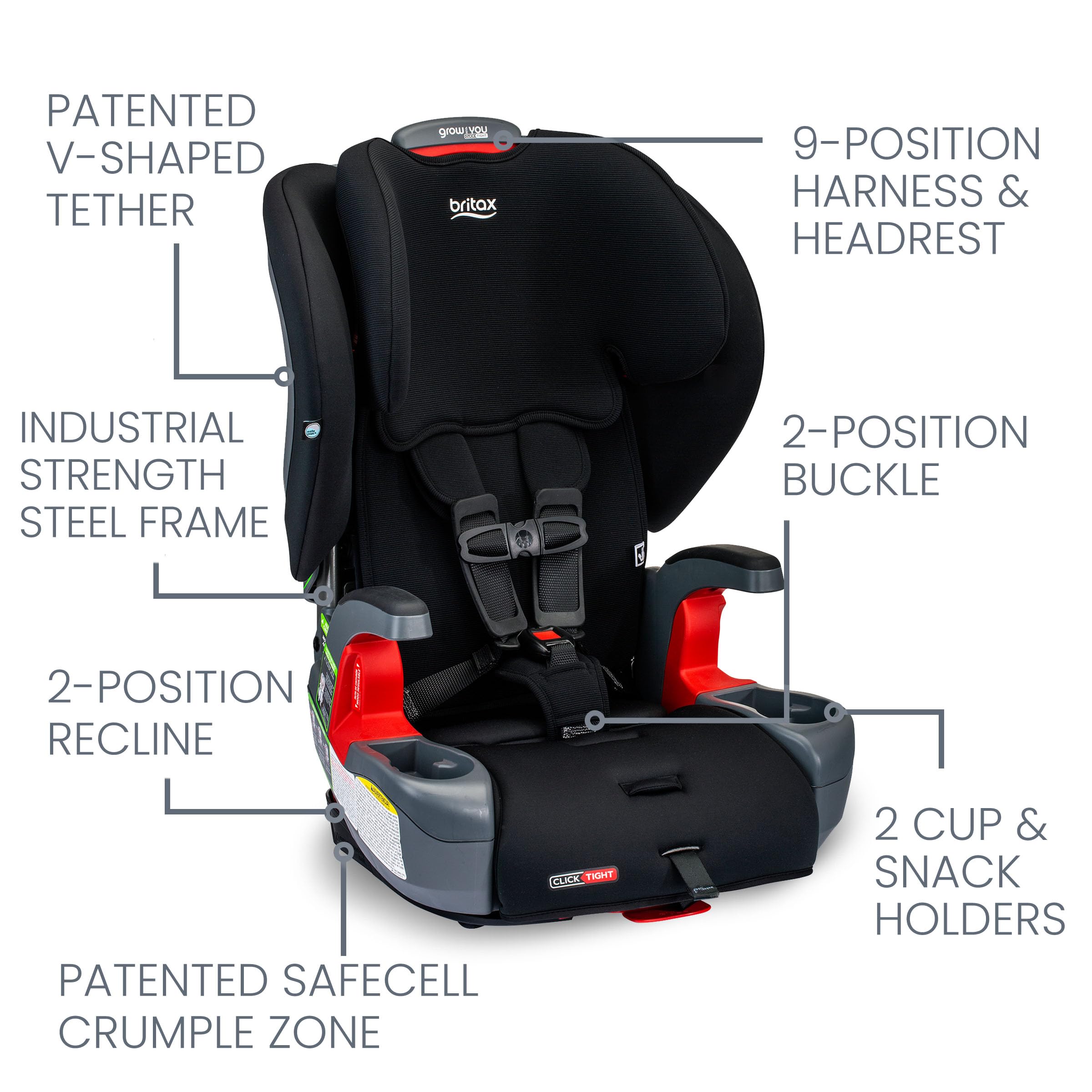 Foto 4 pulgar | Asiento De Coche Britax Grow With You Clicktight Harness-2-booster - Venta Internacional.