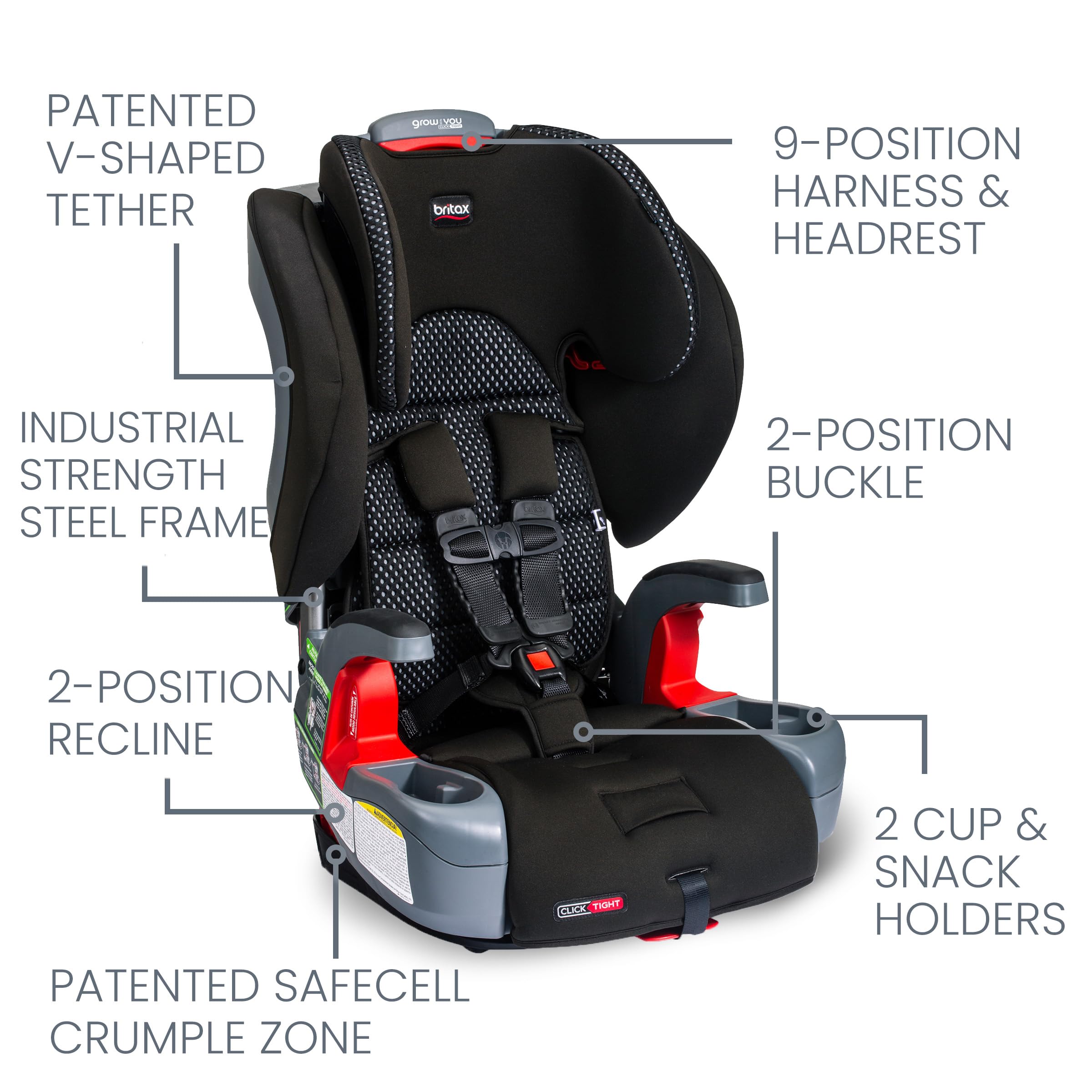 Foto 4 pulgar | Asiento De Coche Britax Grow With You Clicktight Harness-2-booster - Venta Internacional.