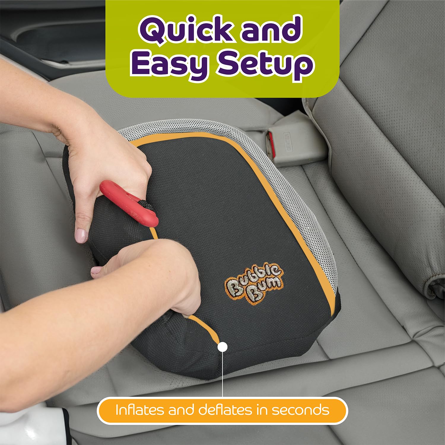 Foto 4 pulgar | Asiento De Coche Booster Bubblebum Inflable Sin Respaldo, 18-45 Kg, Gris - Venta Internacional.