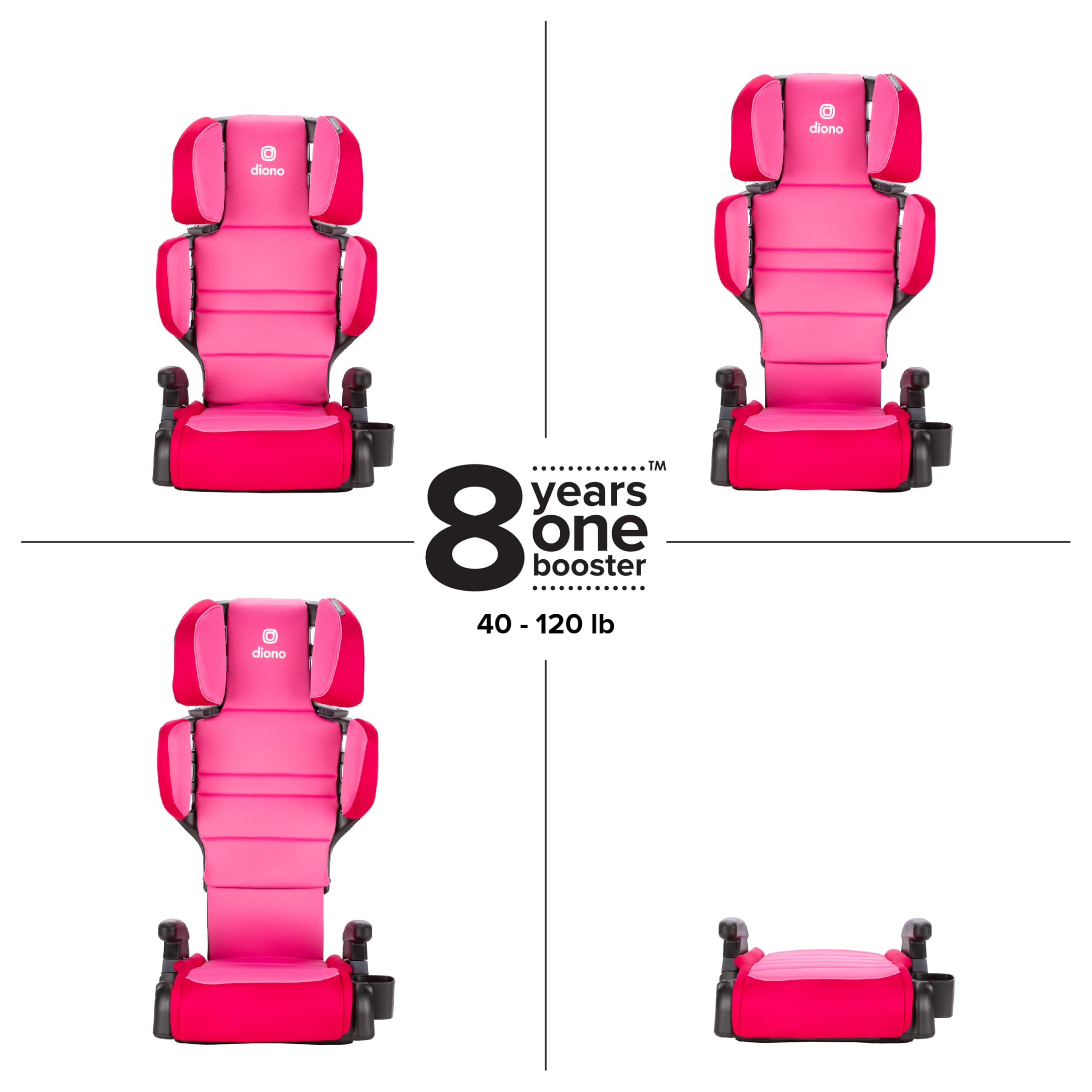 Foto 2 | Algodón De Azúcar Rosa High Back Booster Diono Connect3 R - Venta Internacional.