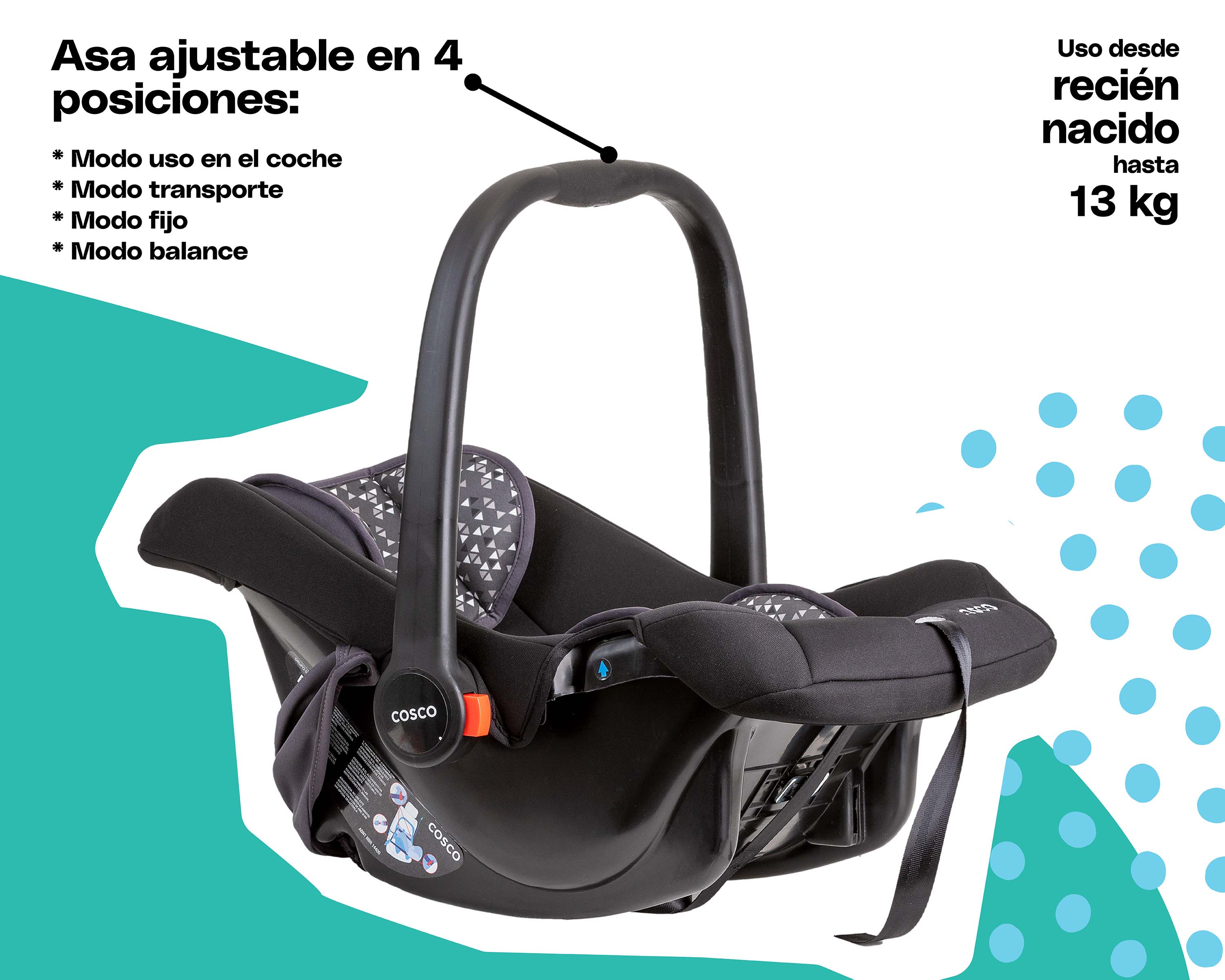 Foto 3 pulgar | Cosco Autoasiento Portabebé Bliss