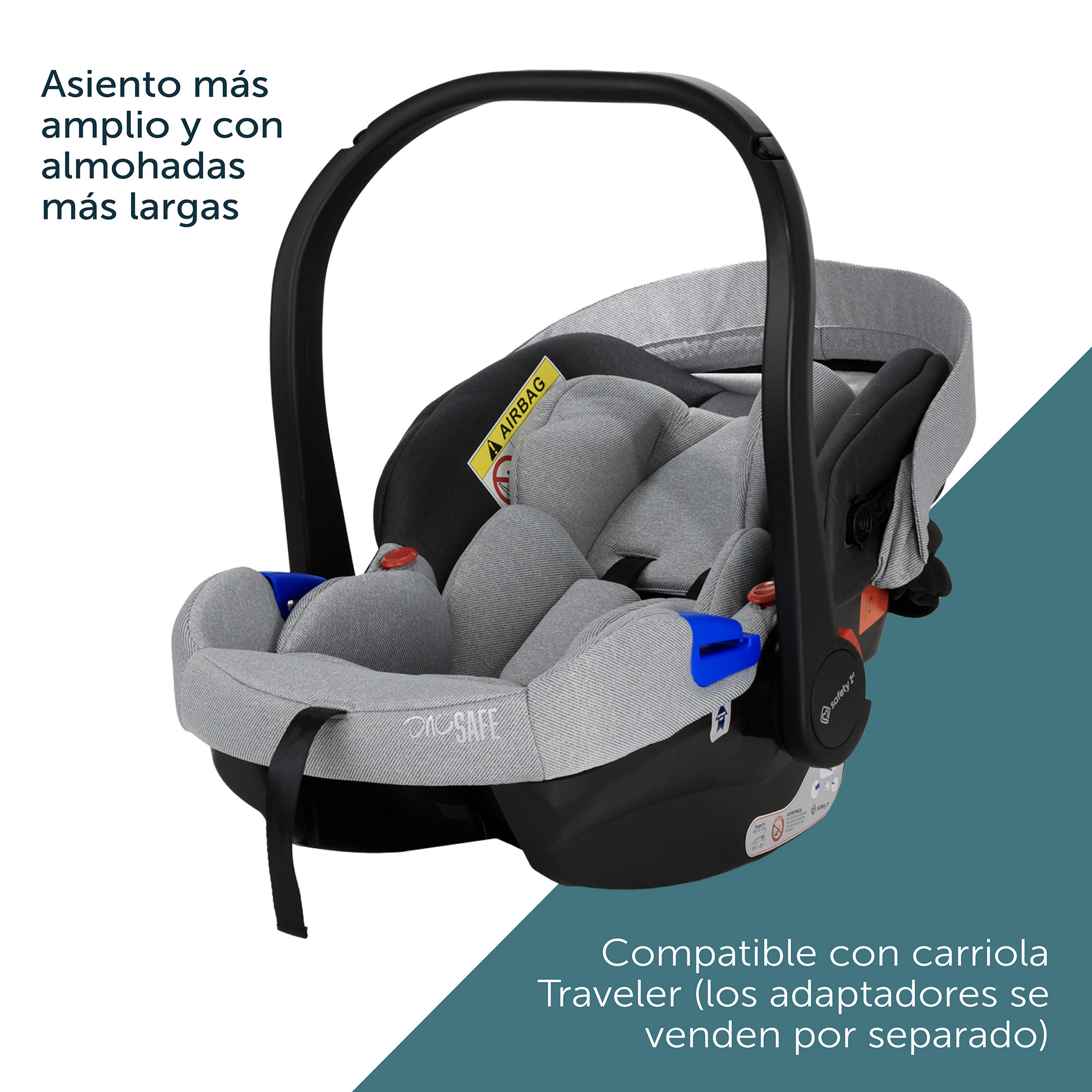 Foto 6 pulgar | Safety 1st Autoasiento Portabebé One Safe Gris