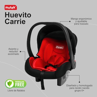 Foto 2 | Autoasiento Portabebe Motek Carrie Grupo 0+ Homologado