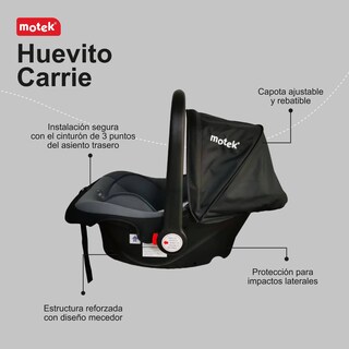 Foto 3 | Autoasiento Portabebe Motek Carrie Grupo 0+ Homologado