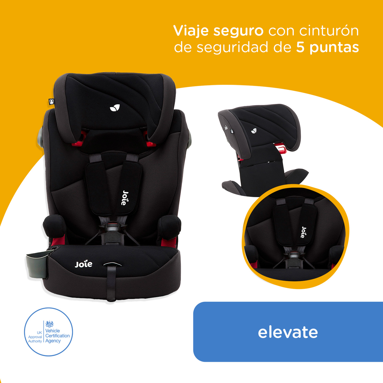 Foto 3 pulgar | Autoasiento Joie Negro para Bebé