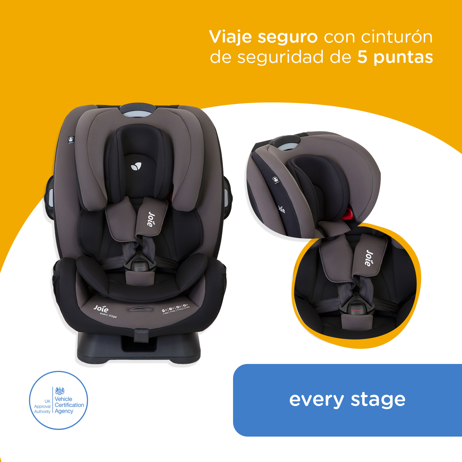 Foto 3 pulgar | Autoasiento Para Bebé Auto Joie Stage Ember Práctico Portátil