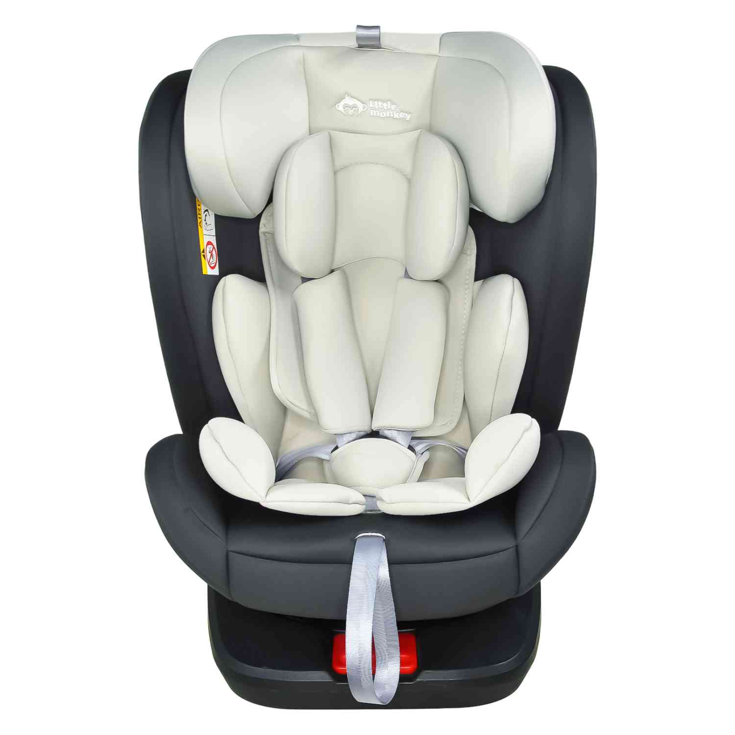 Autoasiento Seguridad Isofix Little Monkey Para Carro Bebé 9m A 10 Años color Gris