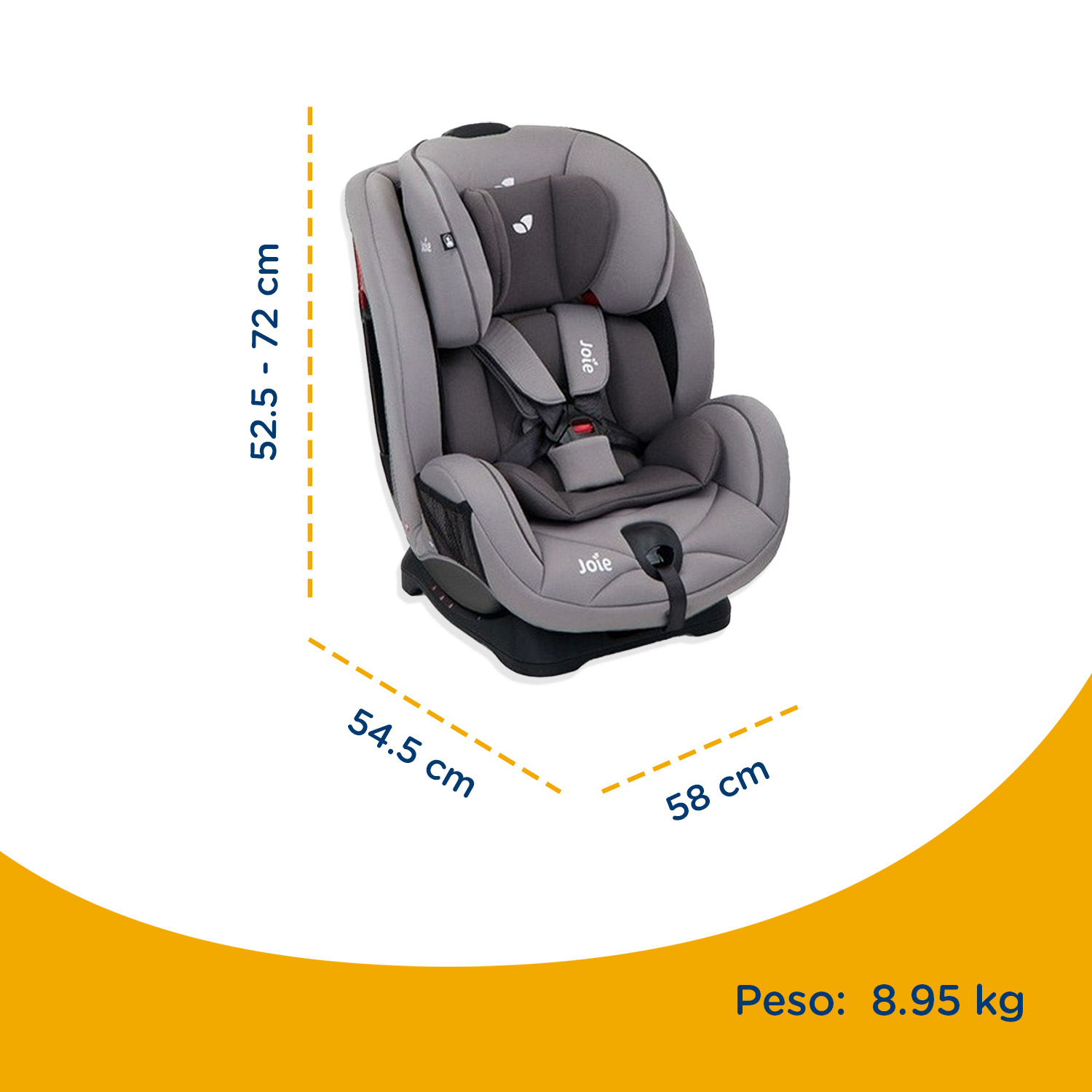 Foto 6 pulgar | Autoasiento Para Bebé Auto Joie color Gris Práctico Portátil