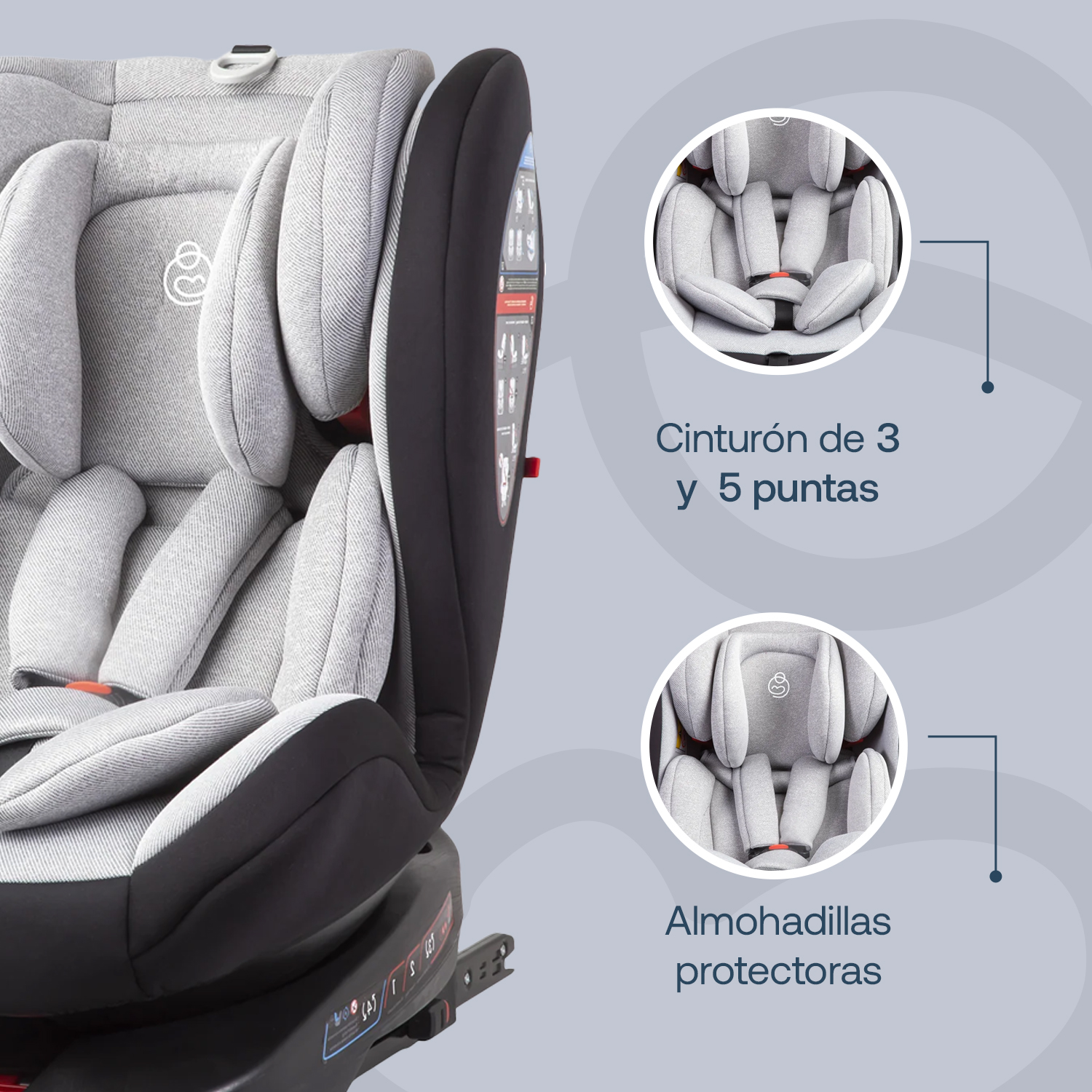 Foto 4 pulgar | Autoasiento Bebesit Saturn Portabebe Gris para Niños