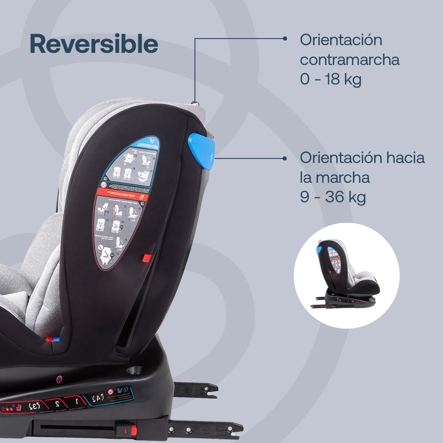 Foto 7 pulgar | Autoasiento Bebesit Saturn Portabebe Gris para Niños