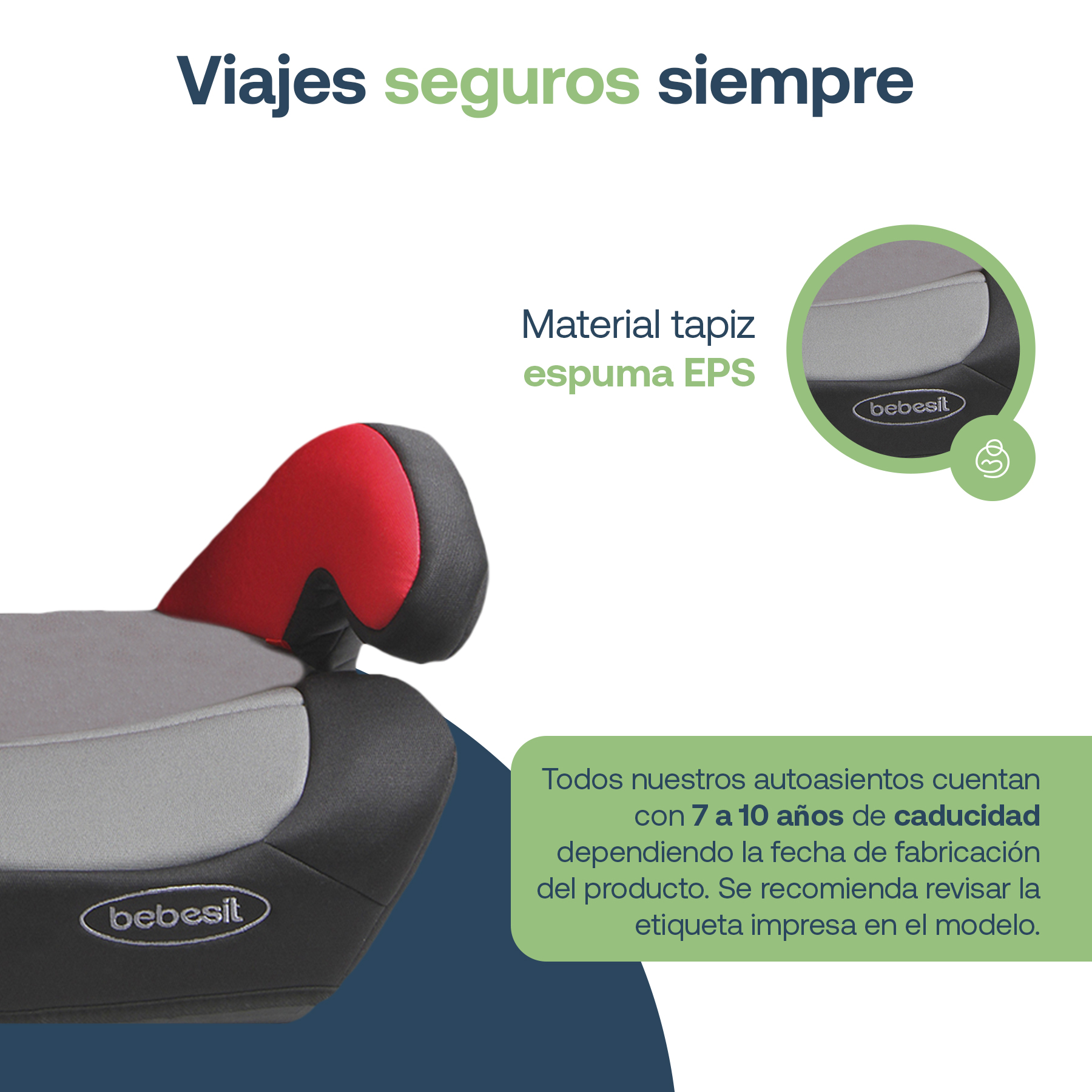 Foto 4 pulgar | Autoasiento Bebesit Confort Rojo Booster Silla Alzador para Carro