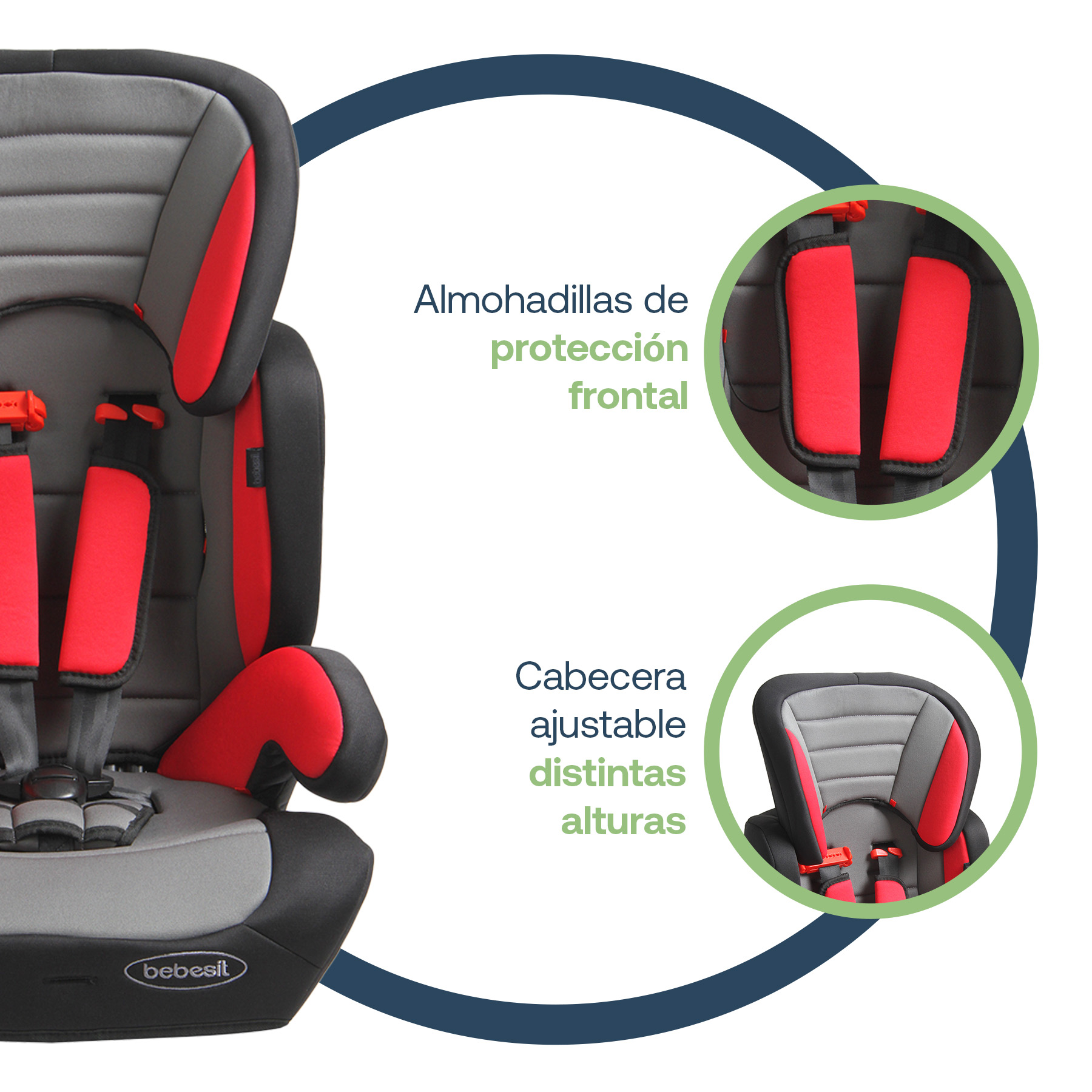 Foto 4 pulgar | Autoasiento Bebe Bebesit Suzuka Rojo Silla Seguridad para Niños