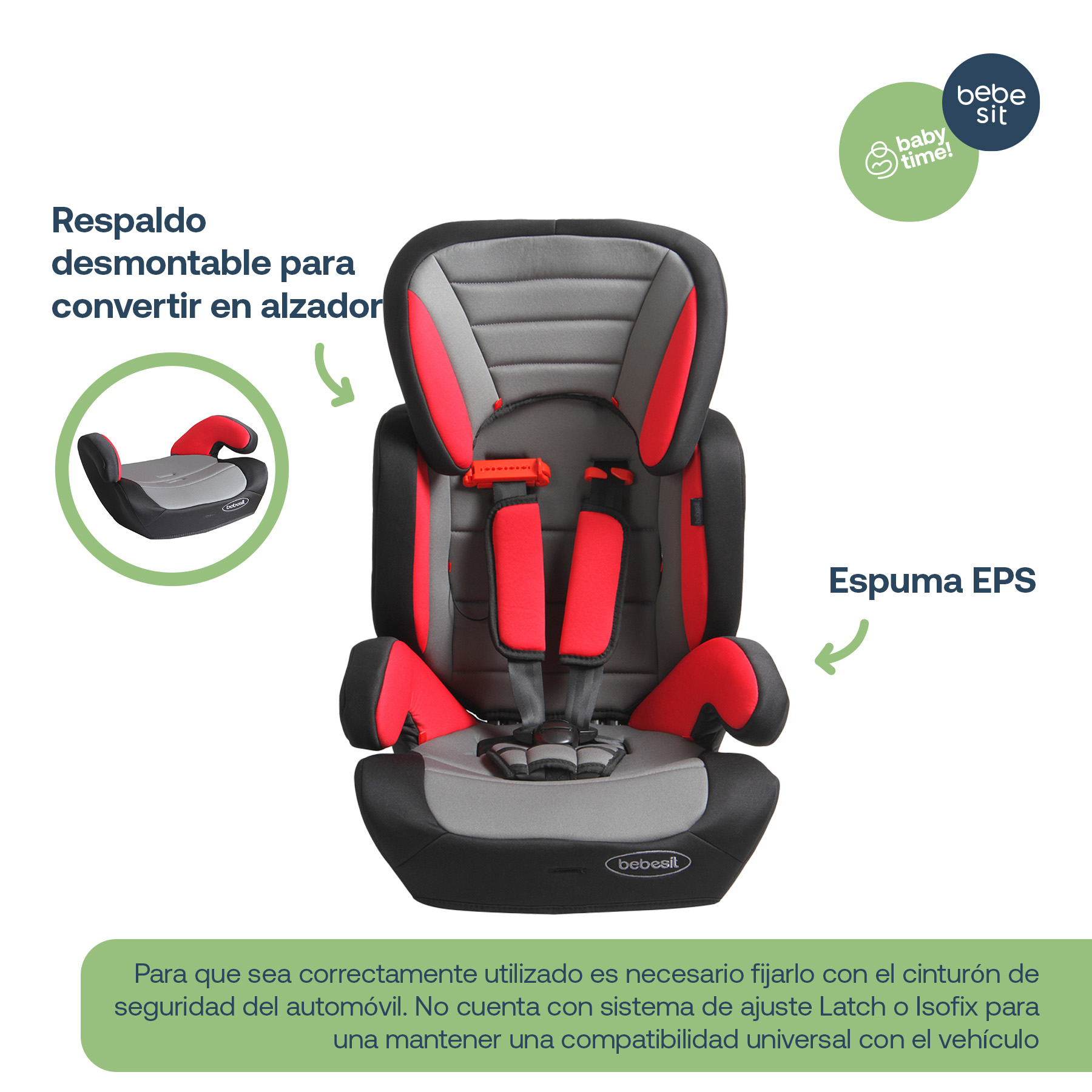 Foto 7 pulgar | Autoasiento Bebe Bebesit Suzuka Rojo Silla Seguridad para Niños