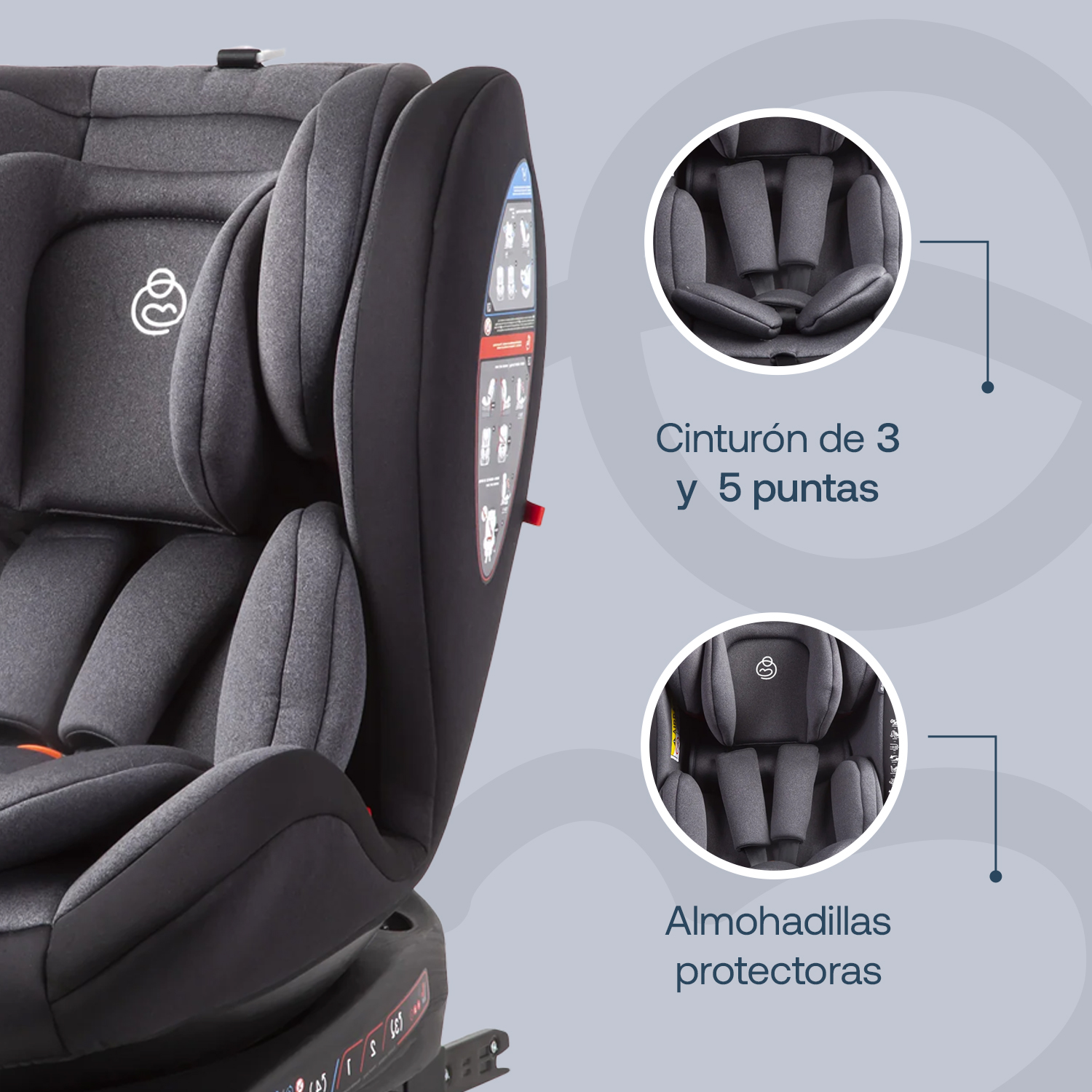 Foto 4 pulgar | Autoasiento Bebesit Saturn Negro Portabebe Silla para Niños