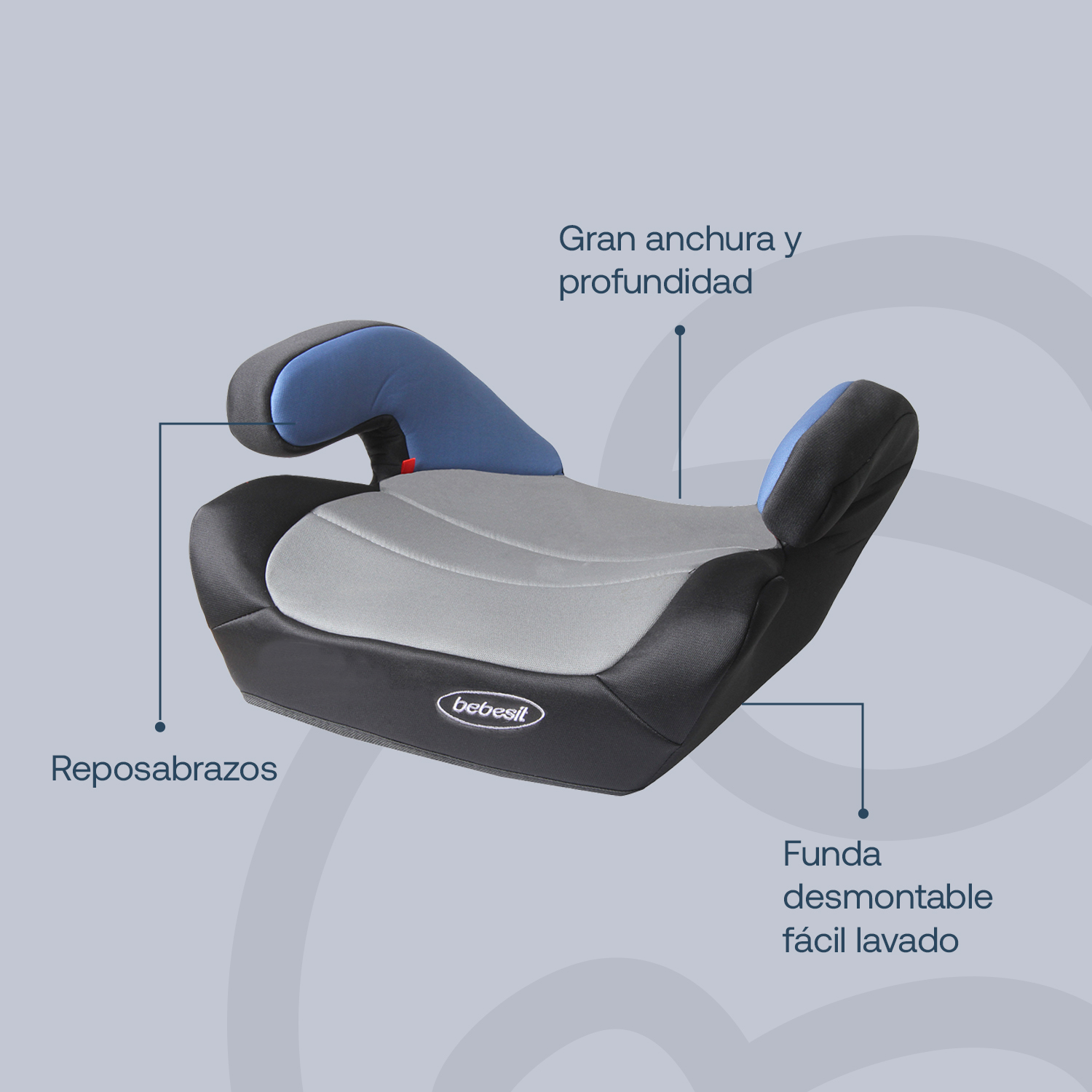 Foto 7 pulgar | Autoasiento Bebesit Confort Booster Azul Silla Alzador para Carro