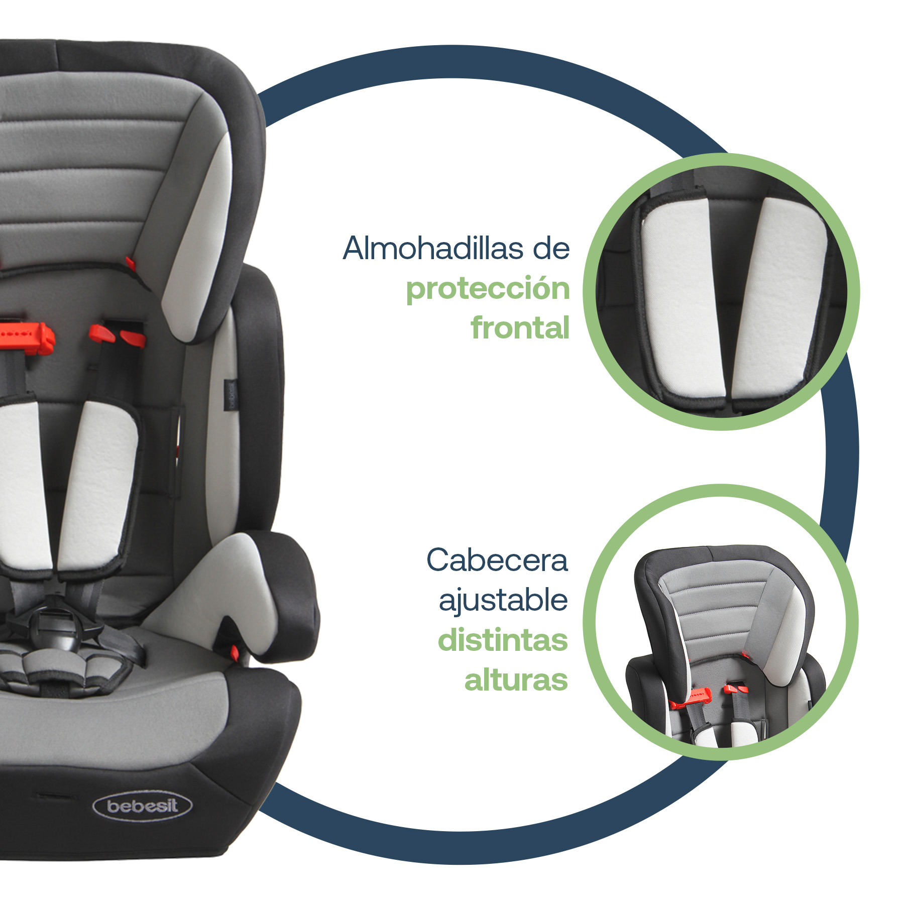 Foto 4 pulgar | Autoasiento Bebesit Suzuka Gris