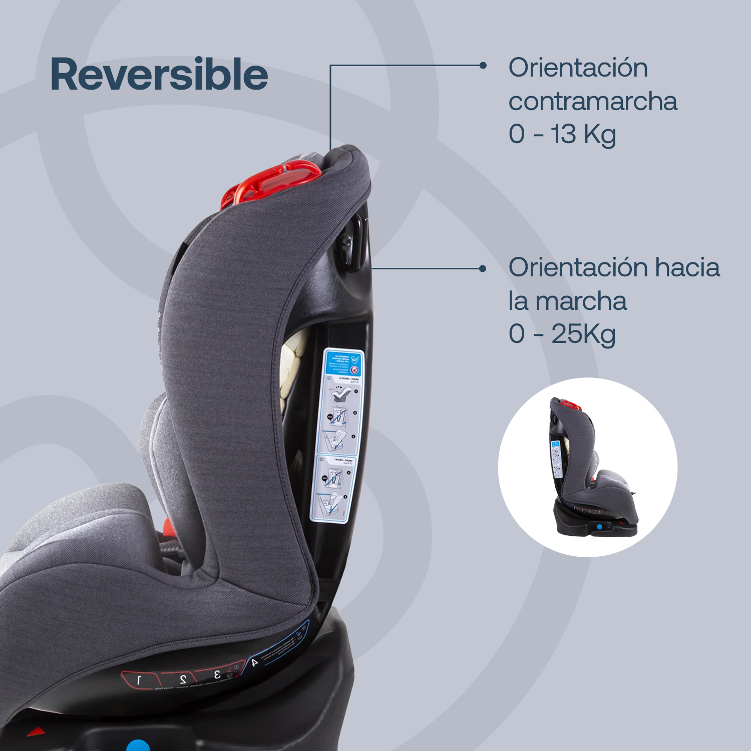 Foto 6 pulgar | Autoasiento Bebesit Aries Gris Silla para Carro