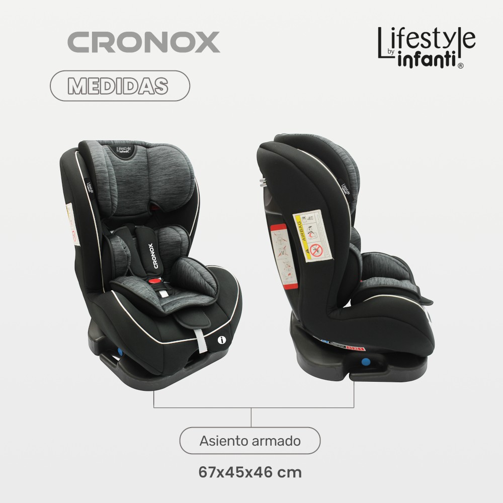 Foto 7 pulgar | Lifestyle By Infanti Autoasiento Cronox Grupo 0+ 1,2 y 3 Reclinable Gris