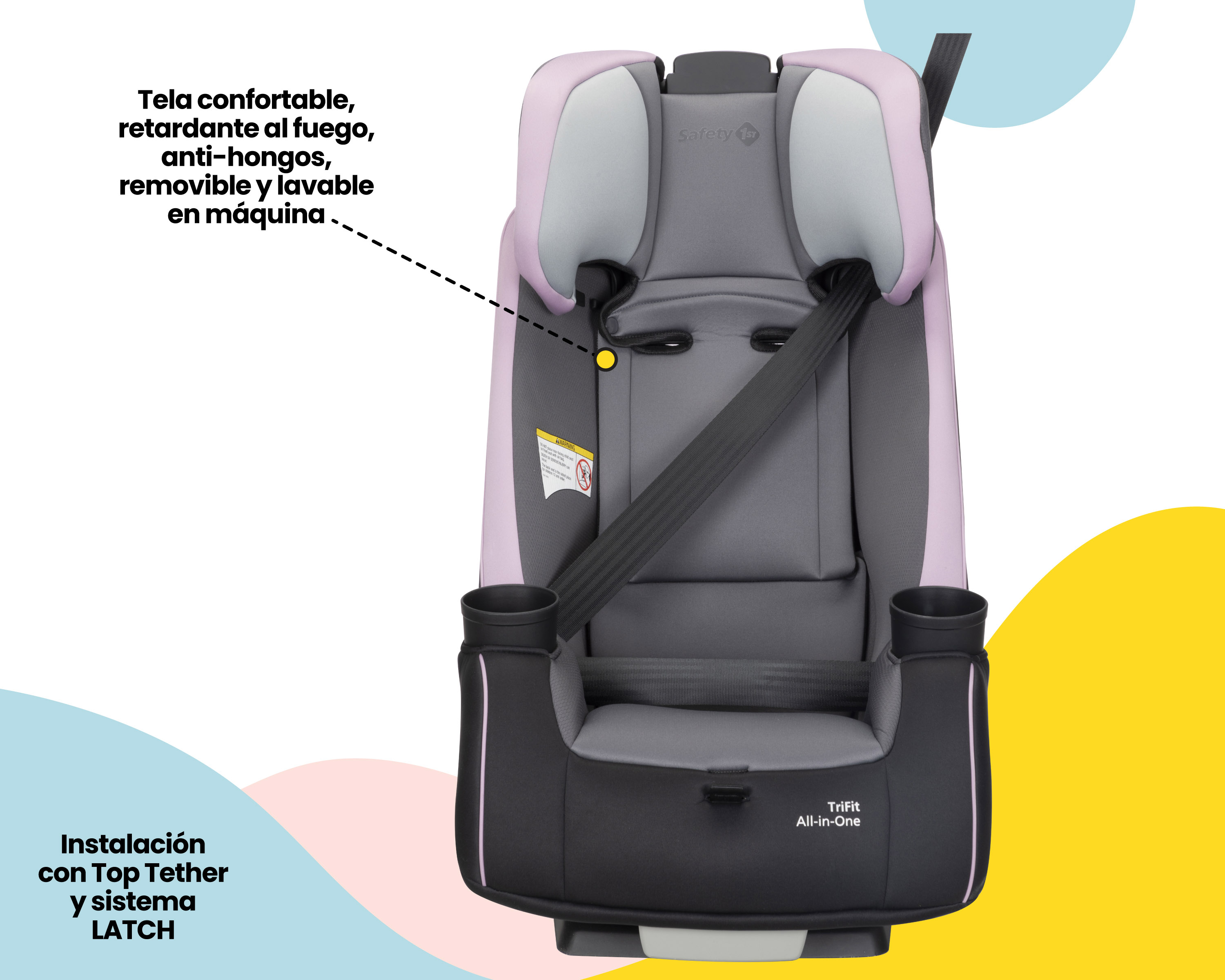 Foto 8 pulgar | Autoasiento Convertible Safety 1st Trifit All-In-One color Púrpura