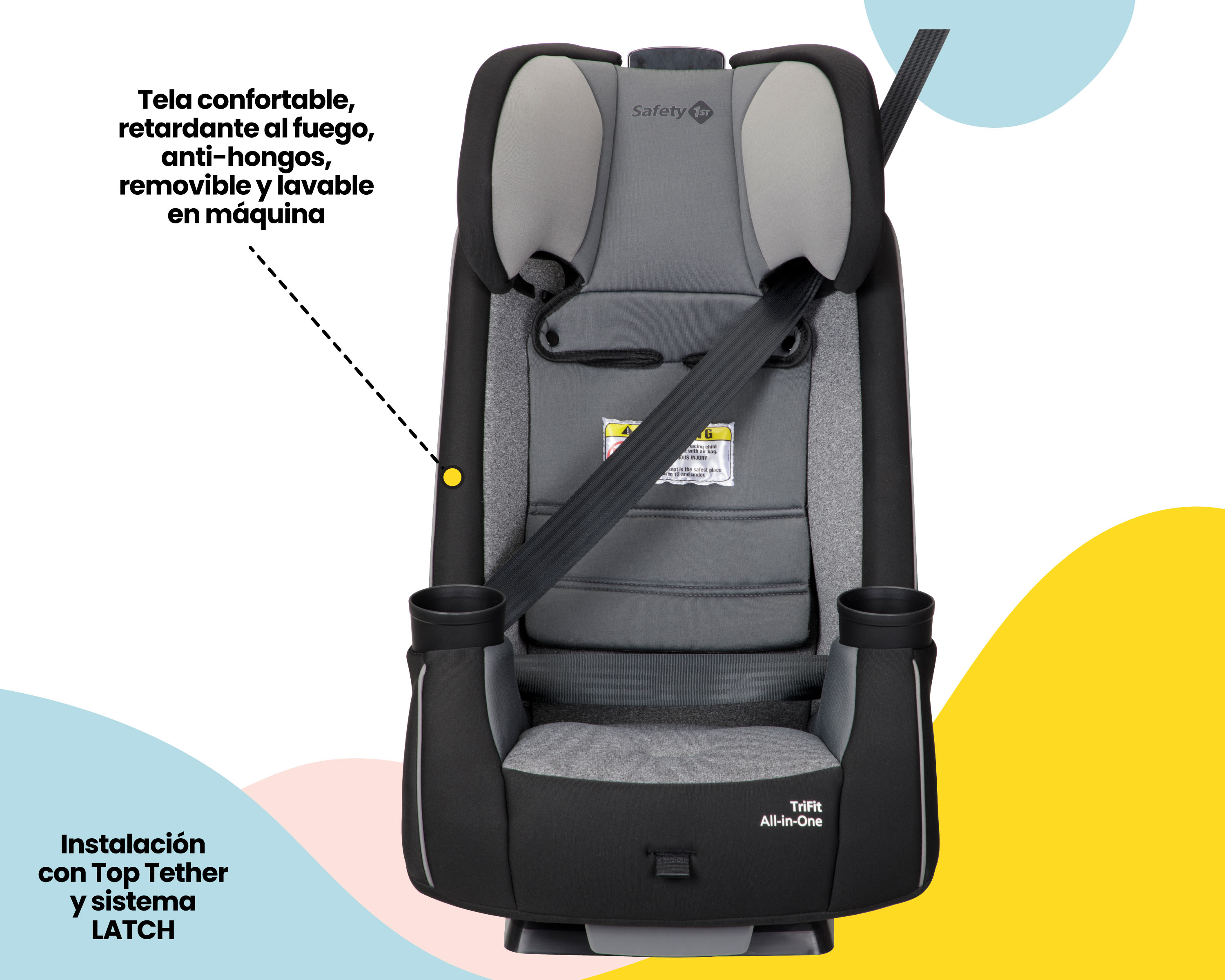 Foto 7 | Autoasiento Convertible Safety 1st Trifit All-in-one Iron Ore color Negro