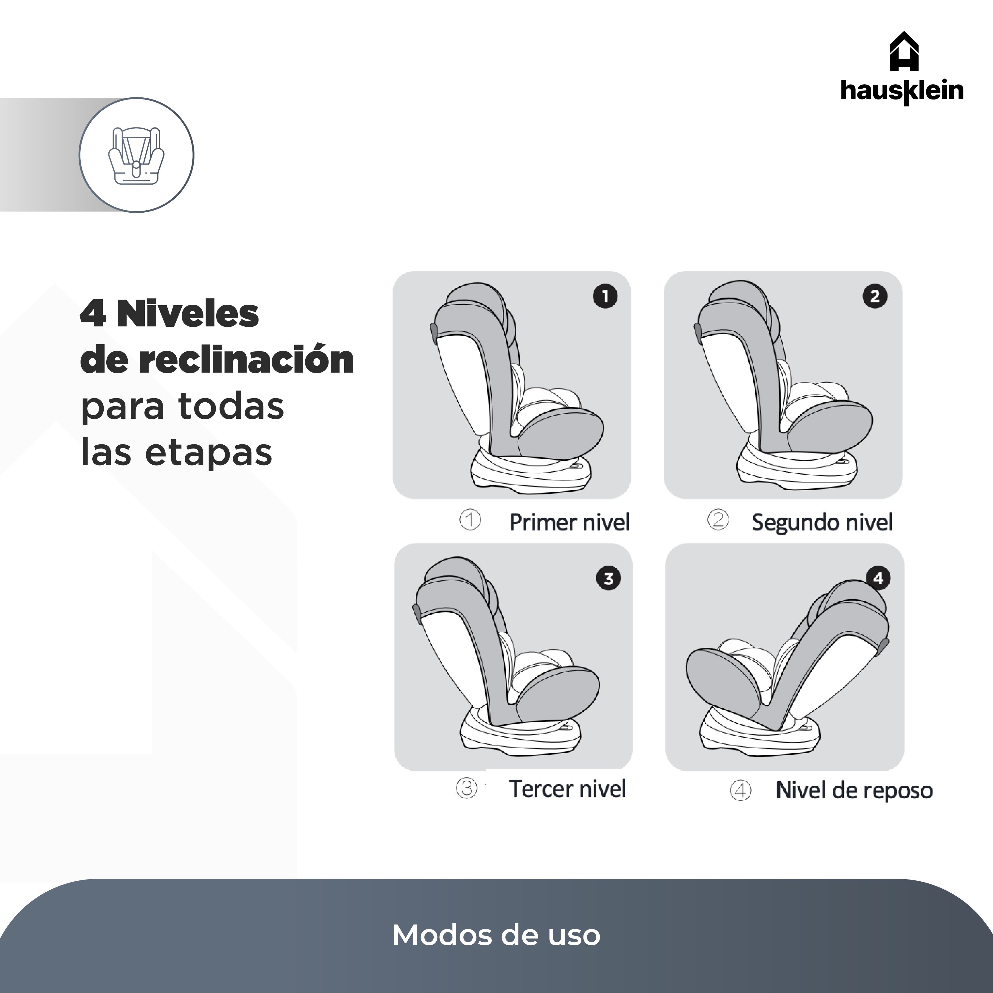 Foto 5 pulgar | Autoasiento para Bebé Hausklein para Coche Arnes 5 Puntos