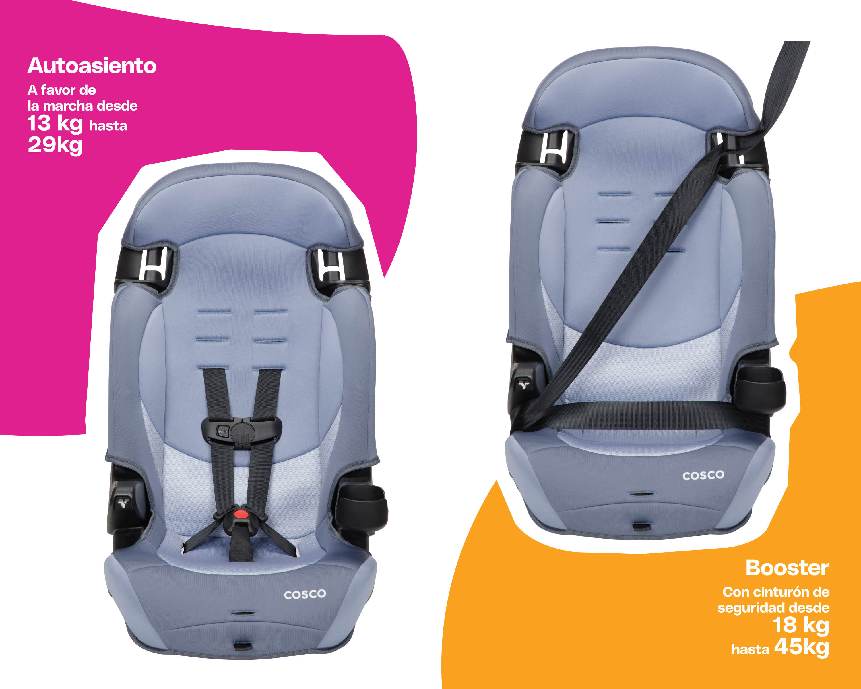 Foto 3 pulgar | Autoasiento Booster Cosco BC121GZT color Gris Finale DX 2 en 1