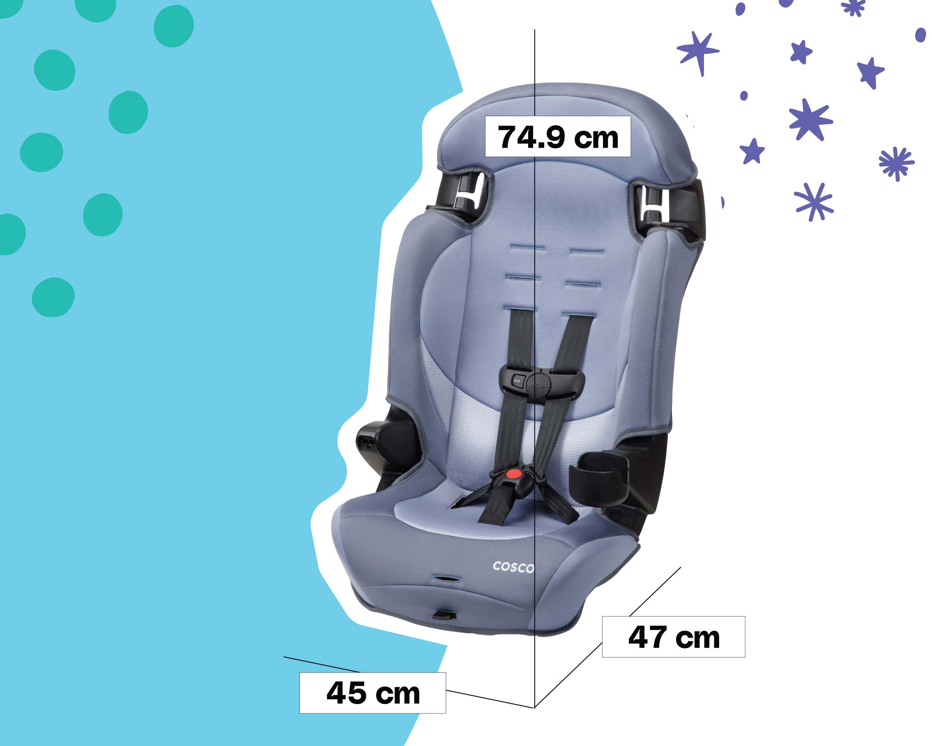 Foto 9 pulgar | Autoasiento Booster Cosco BC121GZT color Gris Finale DX 2 en 1