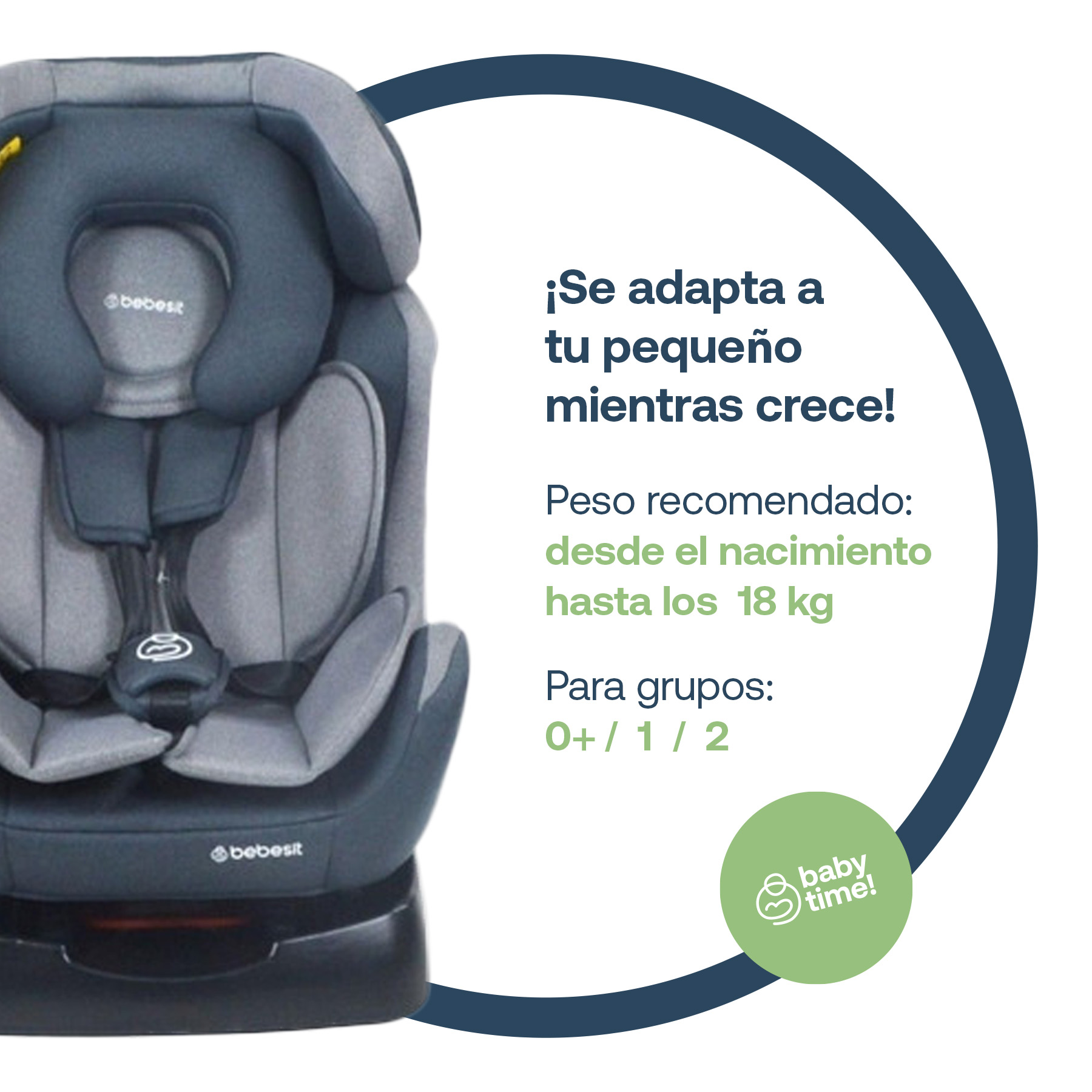 Foto 2 | Autoasiento Bebe Bebesit Orion Portabebe Silla Niños Carro Gris