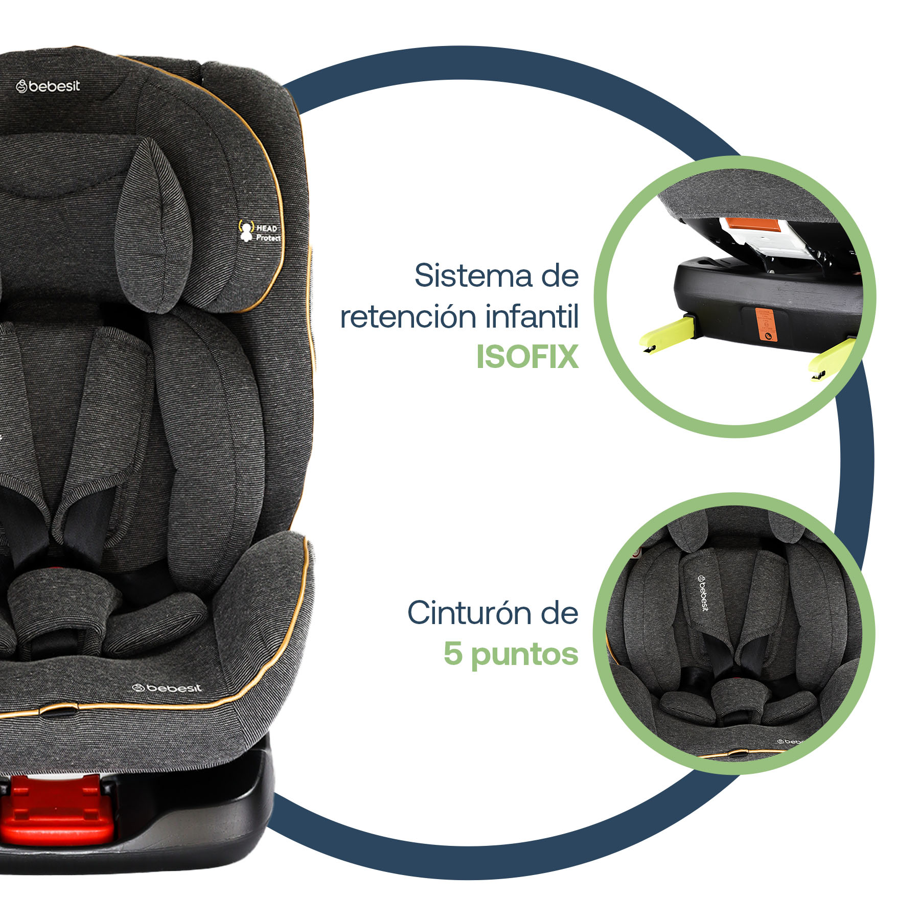 Foto 4 pulgar | Autoasiento Bebe Bebesit Supra Portabebe Silla Niños Carro Negro