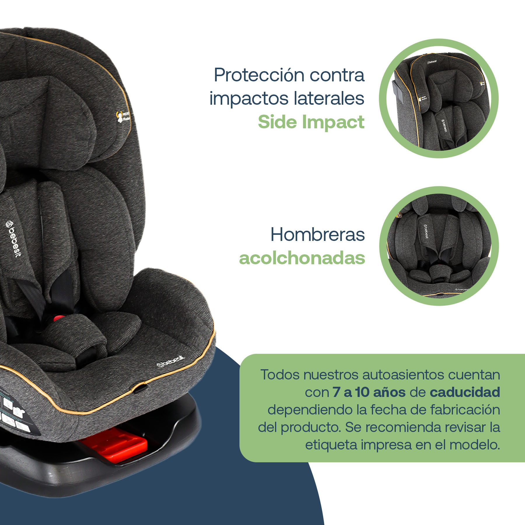 Foto 5 pulgar | Autoasiento Bebe Bebesit Supra Portabebe Silla Niños Carro Negro