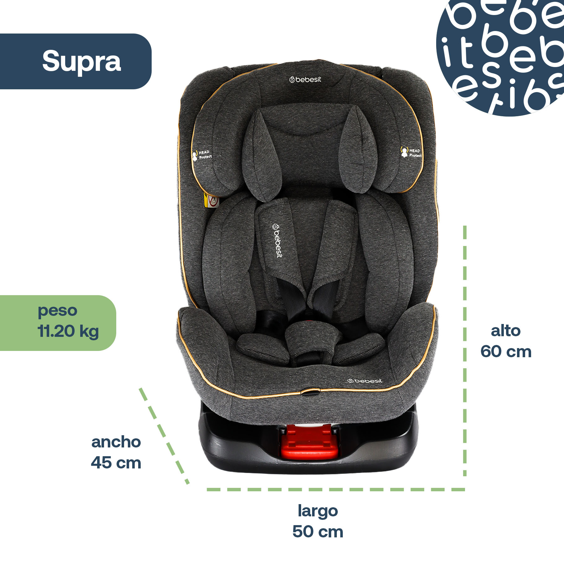 Foto 8 pulgar | Autoasiento Bebe Bebesit Supra Portabebe Silla Niños Carro Negro