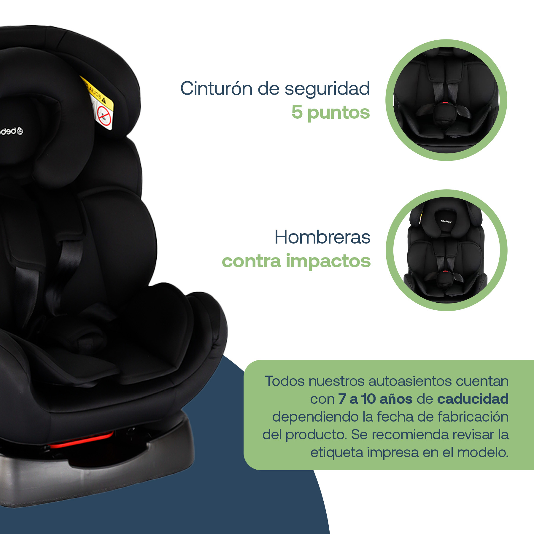 Foto 4 pulgar | Autoasiento Bebe Bebesit Orion Portabebe Silla Niños Carro Negro