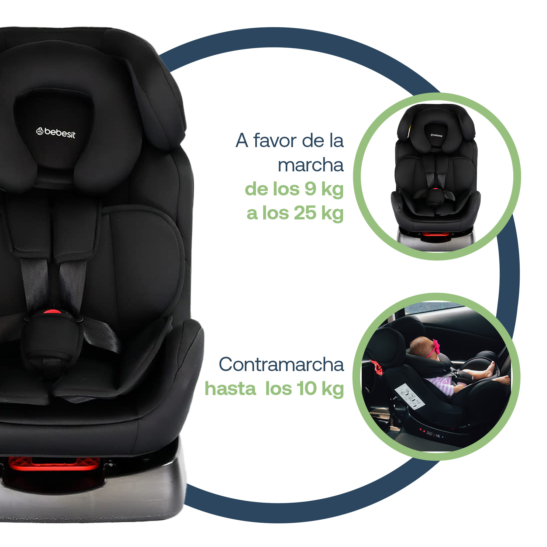 Foto 5 pulgar | Autoasiento Bebe Bebesit Orion Portabebe Silla Niños Carro Negro