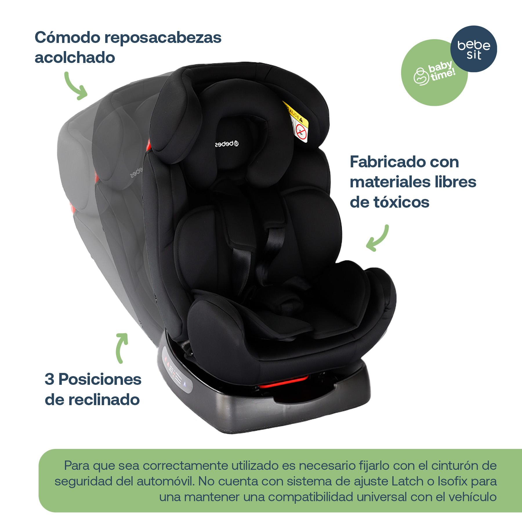 Foto 6 pulgar | Autoasiento Bebe Bebesit Orion Portabebe Silla Niños Carro Negro