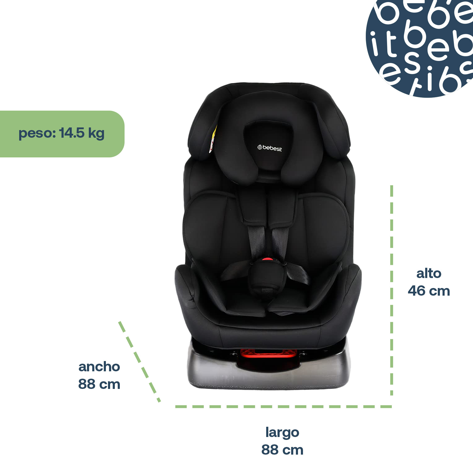 Foto 7 pulgar | Autoasiento Bebe Bebesit Orion Portabebe Silla Niños Carro Negro