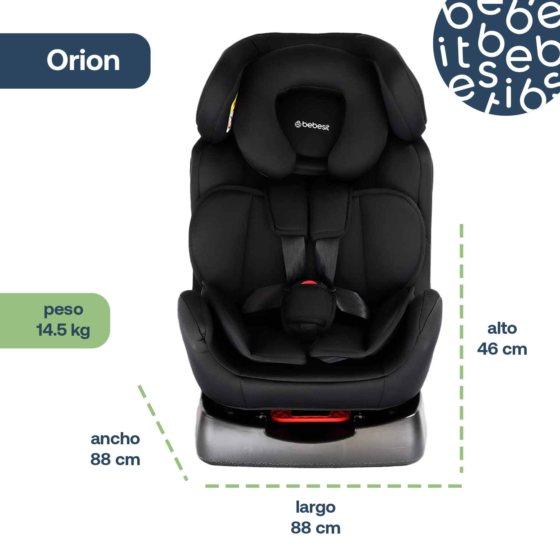 Foto 8 pulgar | Autoasiento Bebe Bebesit Orion Portabebe Silla Niños Carro Negro