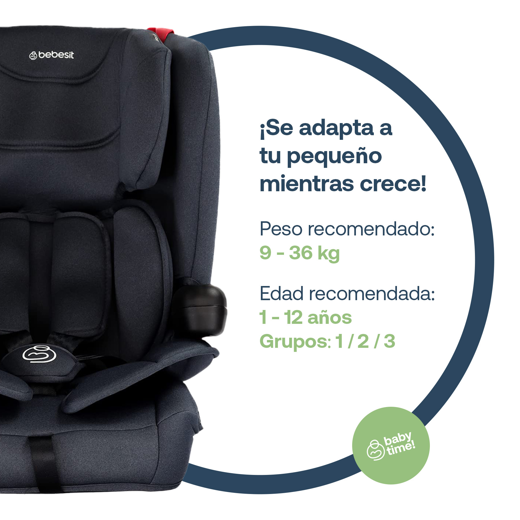 Foto 3 pulgar | Autoasiento Bebe Bebesit Smart Fix Booster Silla Alzador Negro