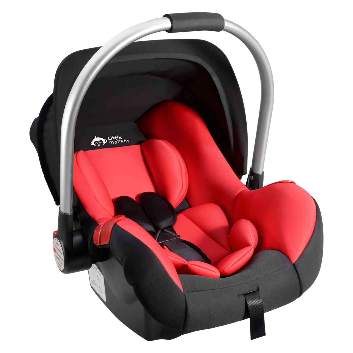 Asiento Portabebe Mecedora Tipo Moises Ergonomico Para Auto Rojo