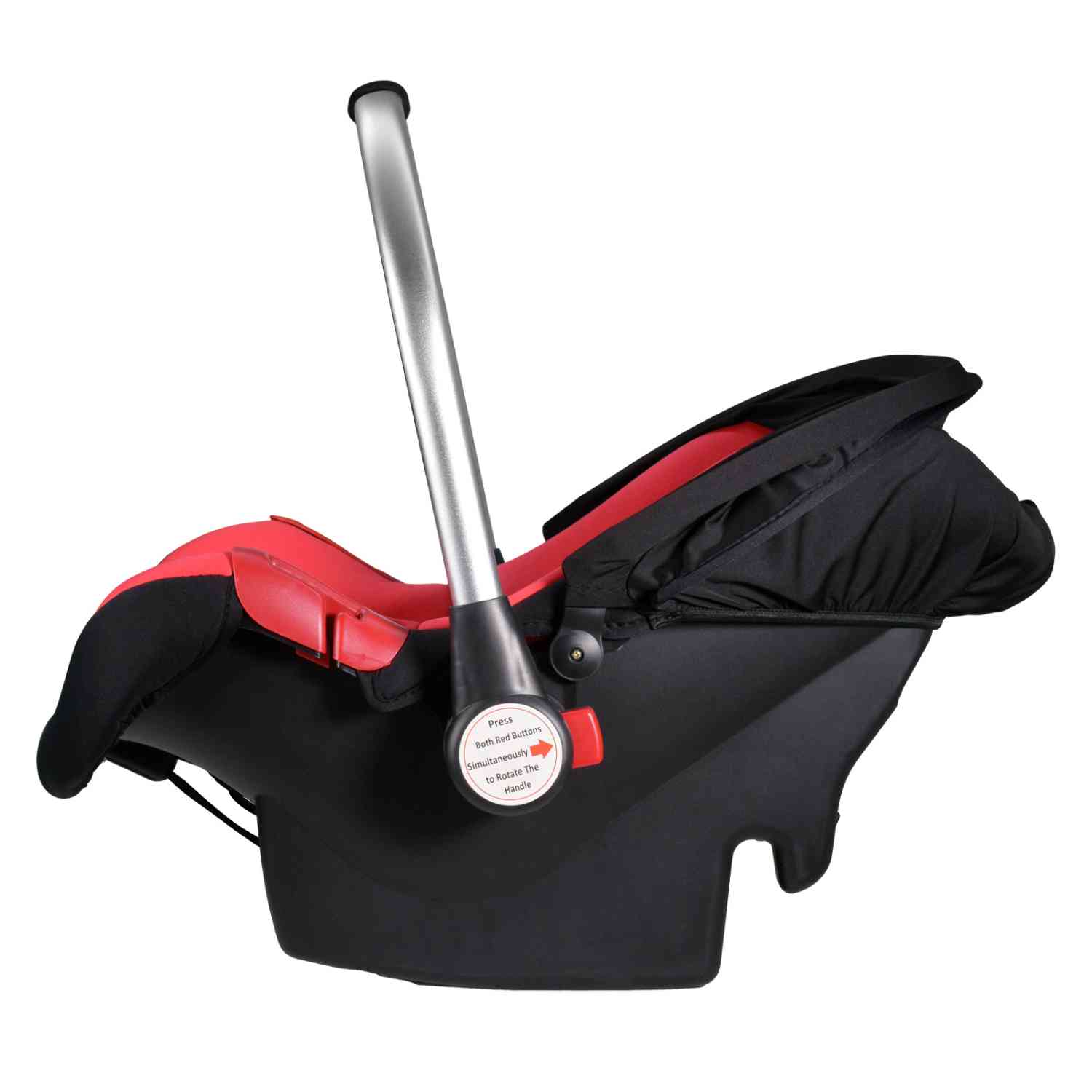 Foto 7 | Asiento Portabebe Mecedora Tipo Moises Ergonomico Para Auto Rojo