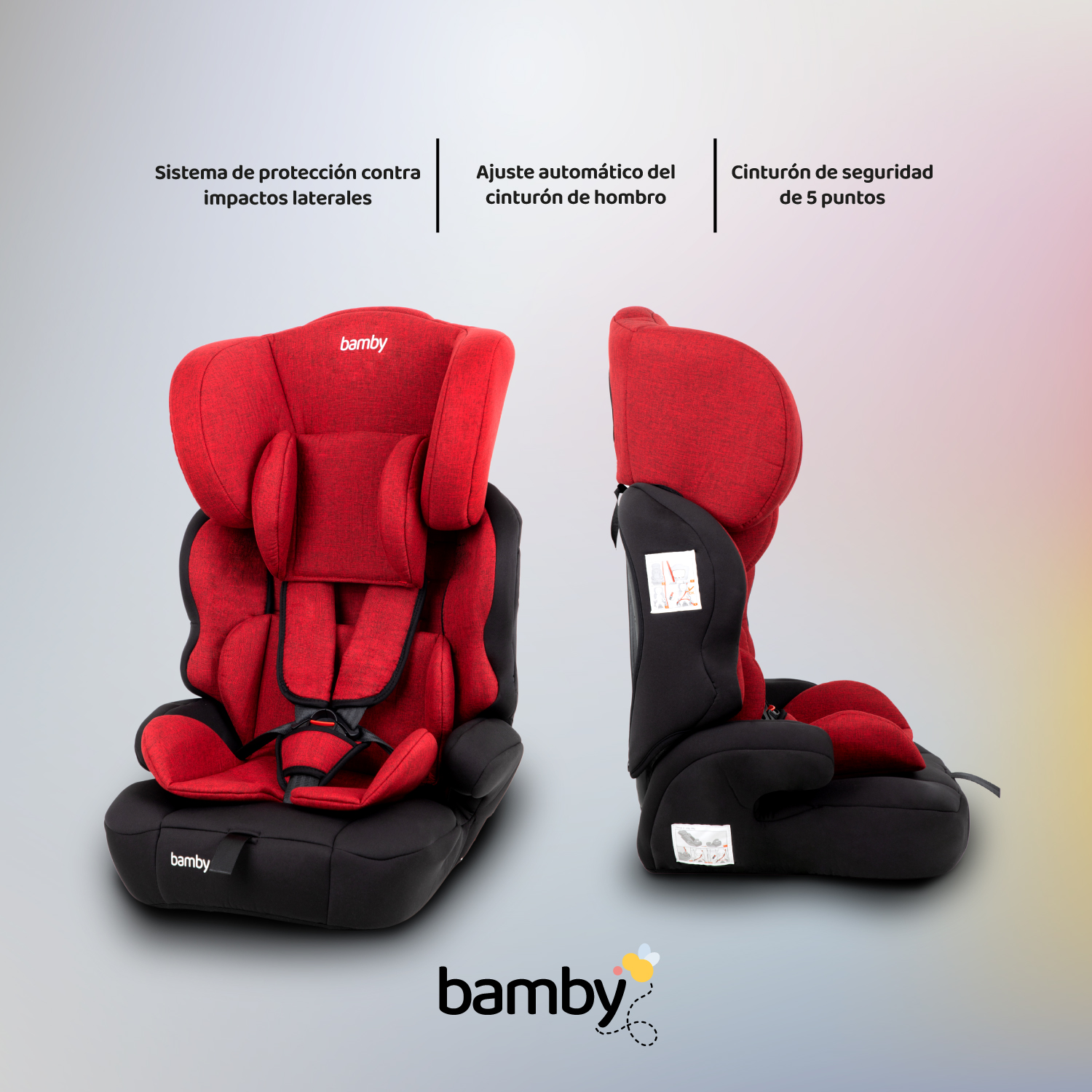 Foto 4 | Autoasiento Bamby Rojo 9 Meses a 11 Años