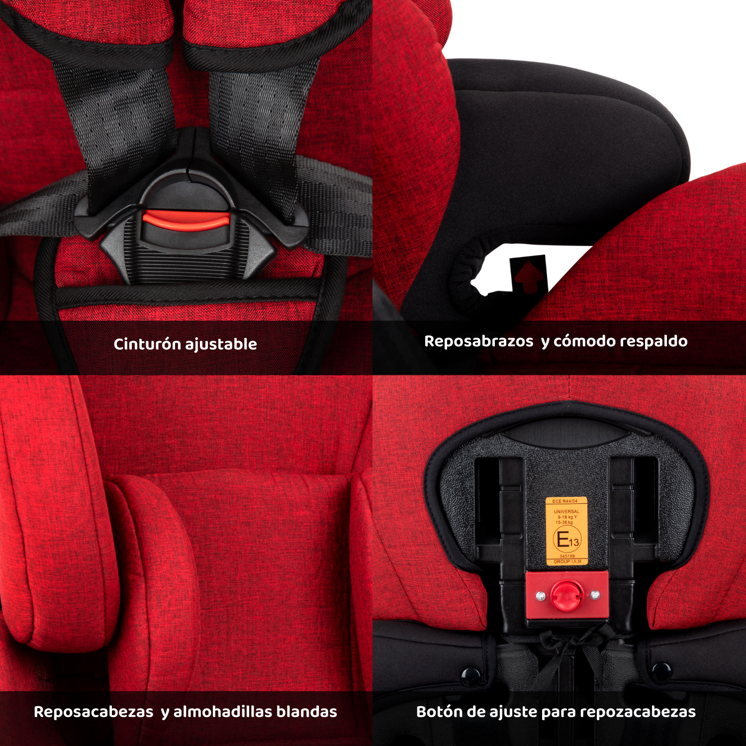 Foto 6 pulgar | Autoasiento Bamby Rojo 9 Meses a 11 Años