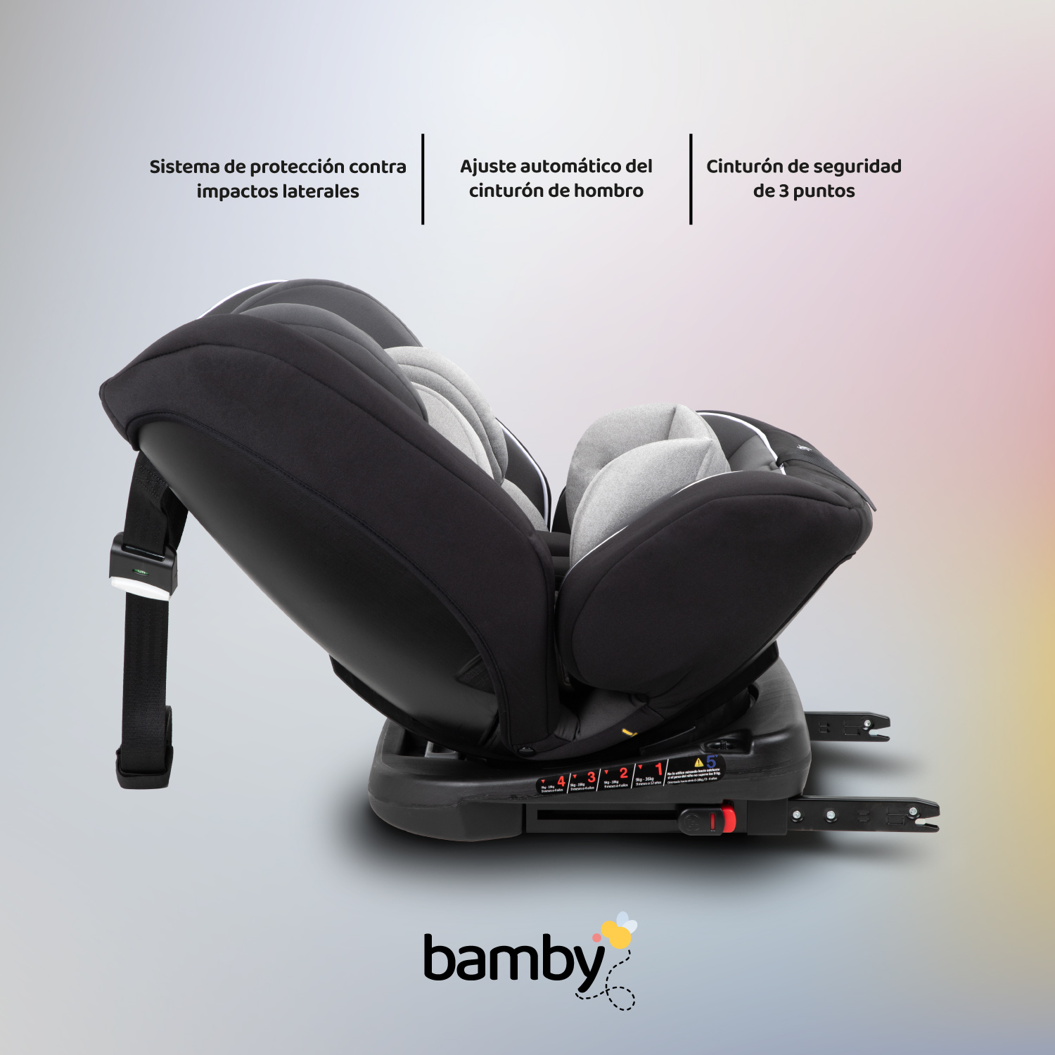 Foto 5 pulgar | Autoasiento Bamby Negro 360 con Sistema de Seguridad