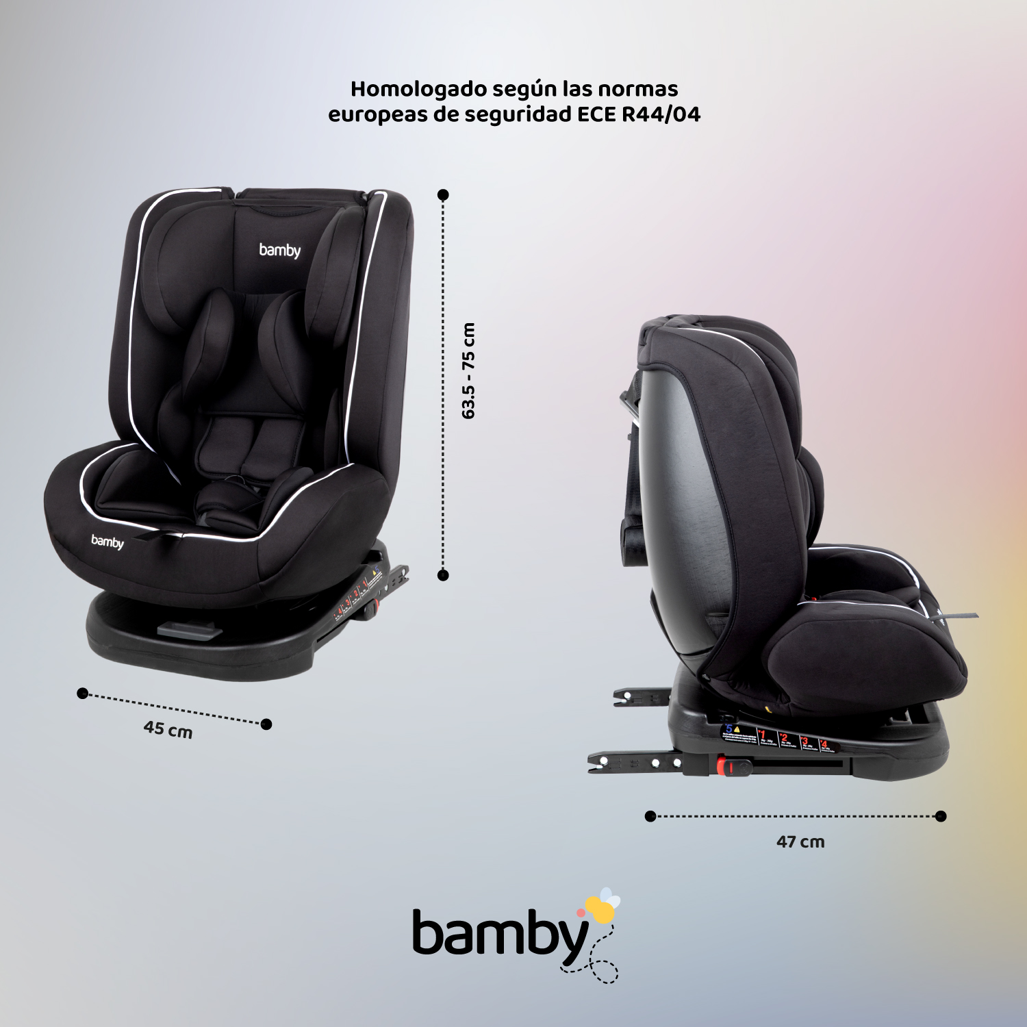 Foto 9 pulgar | Autoasiento Bamby Negro 360 con Sistema de Seguridad