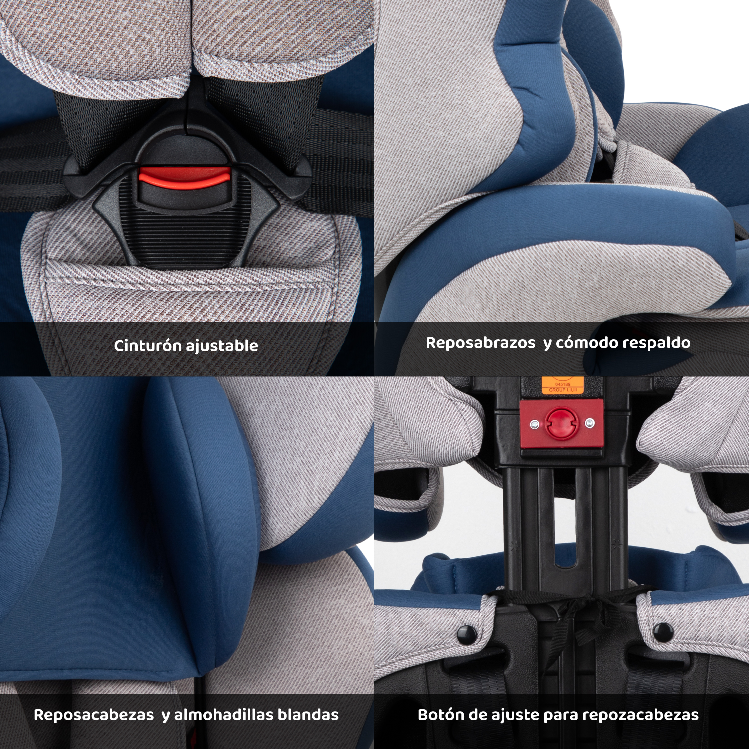 Foto 5 | Autoasiento Bamby Gris 9 Meses a 11 Años